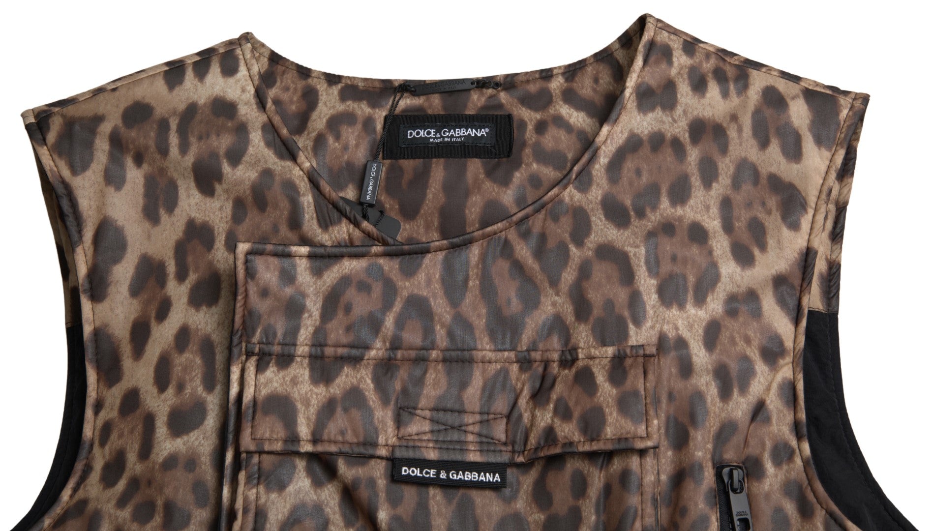 Dolce & Gabbana Brown Leopard Silk Sleeveless Sportswear-2