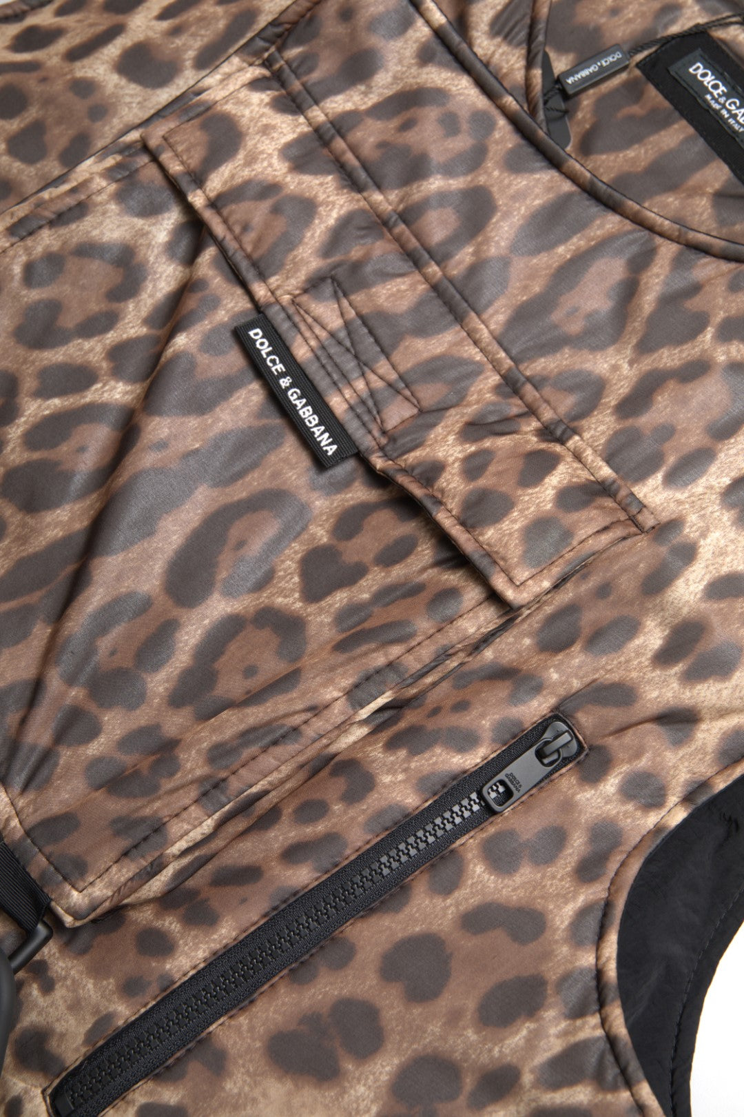 Dolce & Gabbana Brown Leopard Silk Sleeveless Sportswear-3