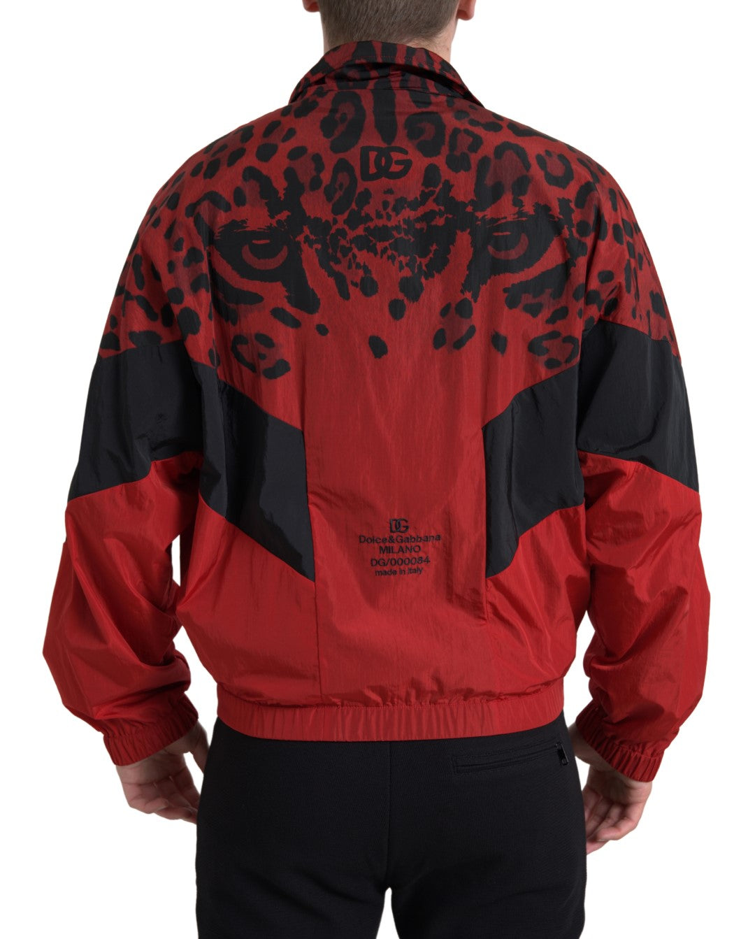Dolce & Gabbana Red Leopard Nylon Pullover with Zipper-2