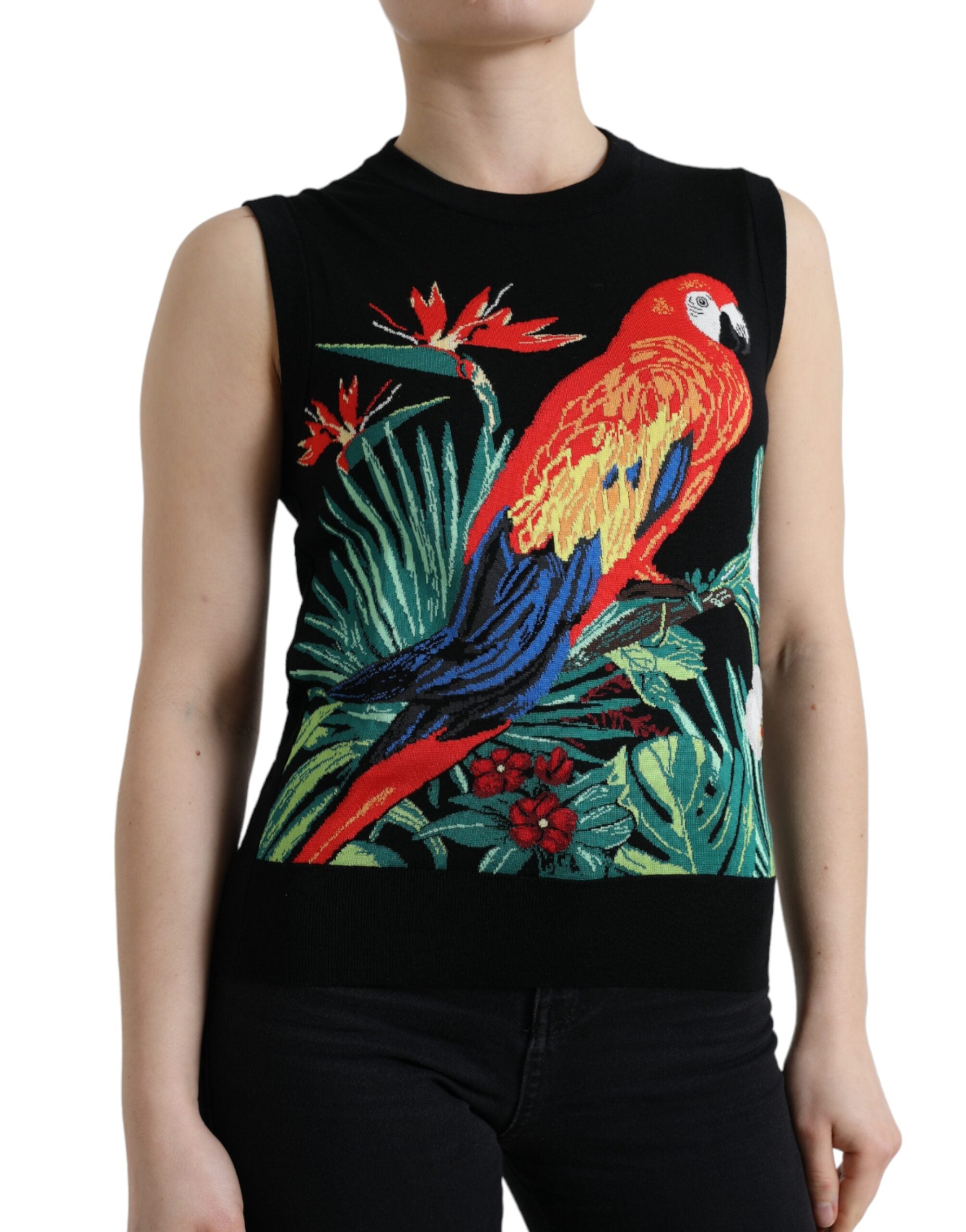 Top sin mangas de punto de lana Black Bird de Dolce & Gabbana-2