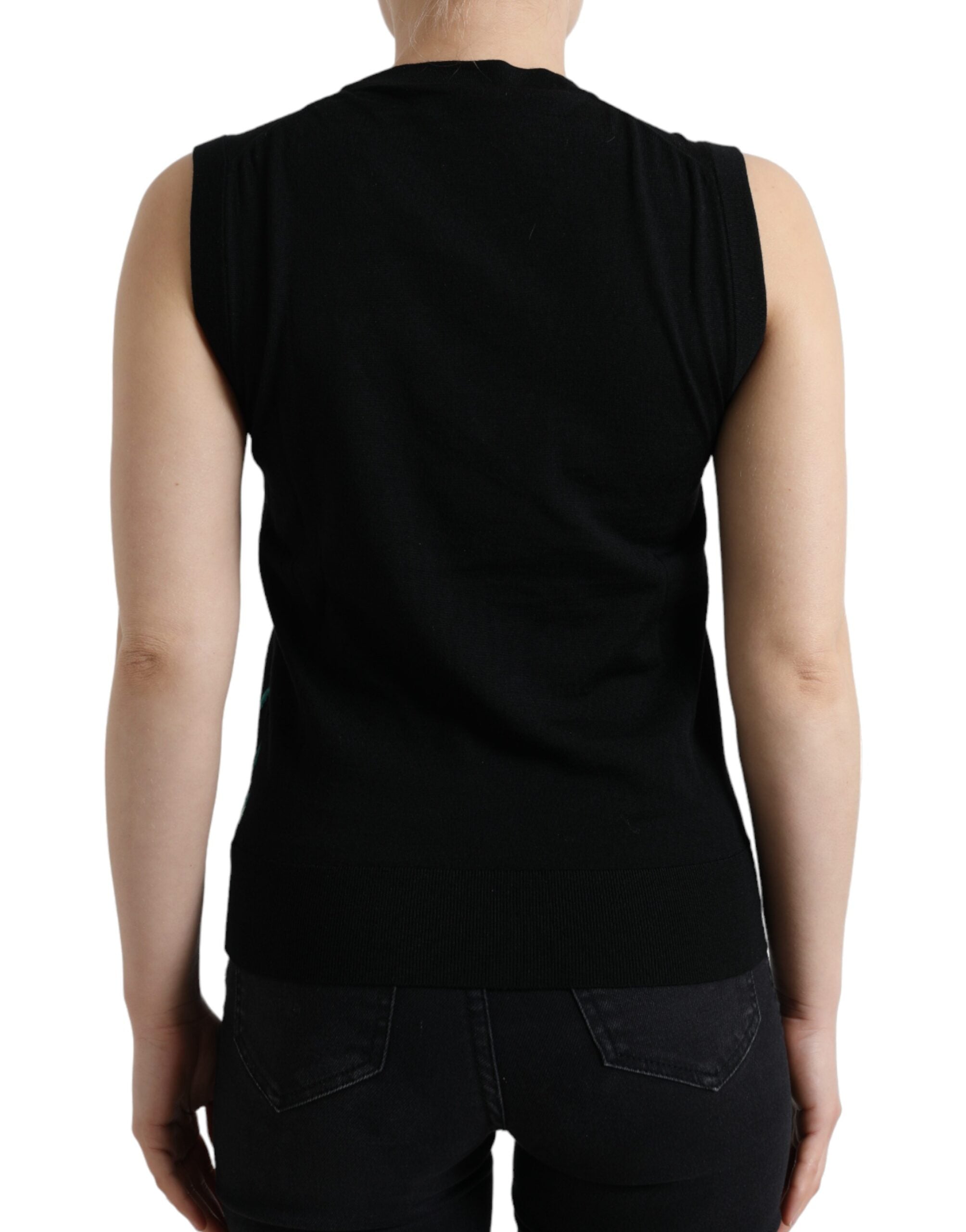 Top sin mangas de punto de lana Black Bird de Dolce & Gabbana-3