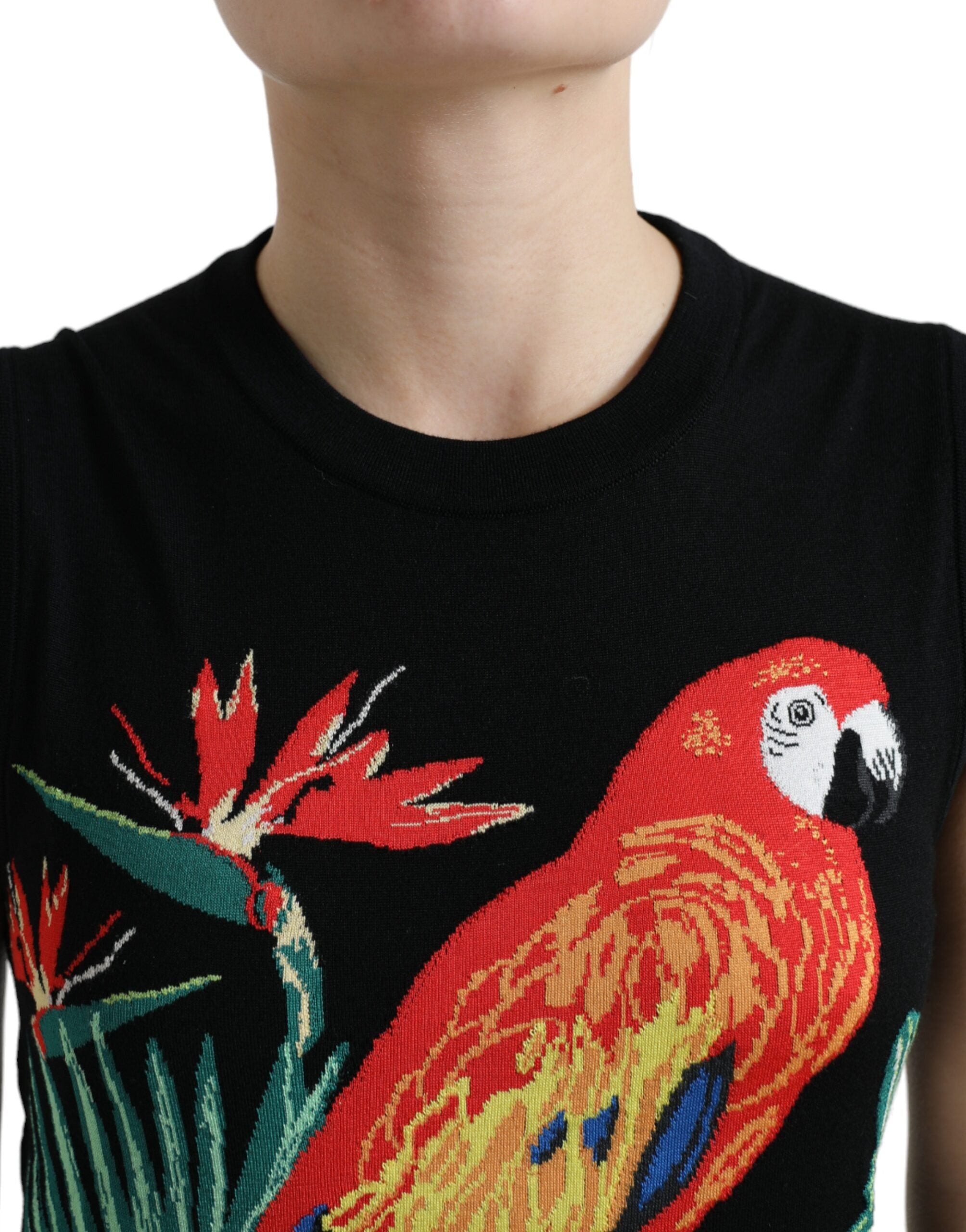 Top sin mangas de punto de lana Black Bird de Dolce & Gabbana-4