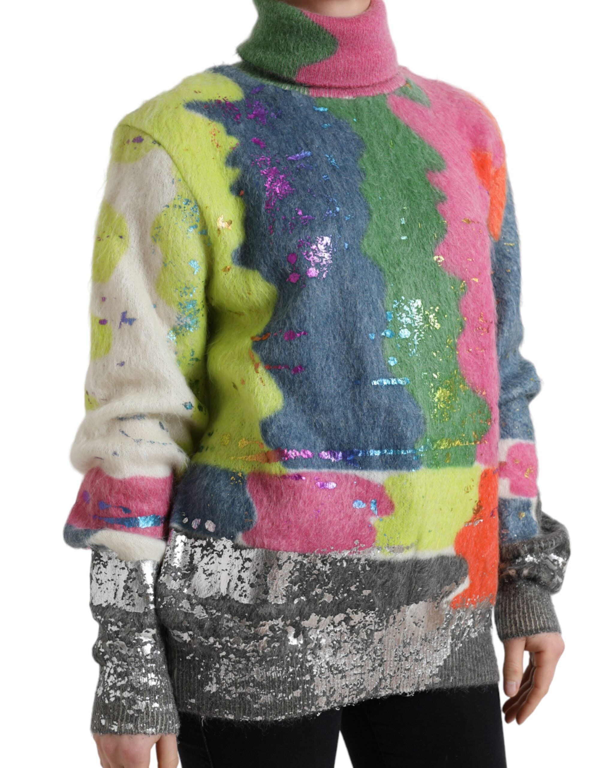 Suéter de cuello alto de mohair multicolor de Dolce & Gabbana-2