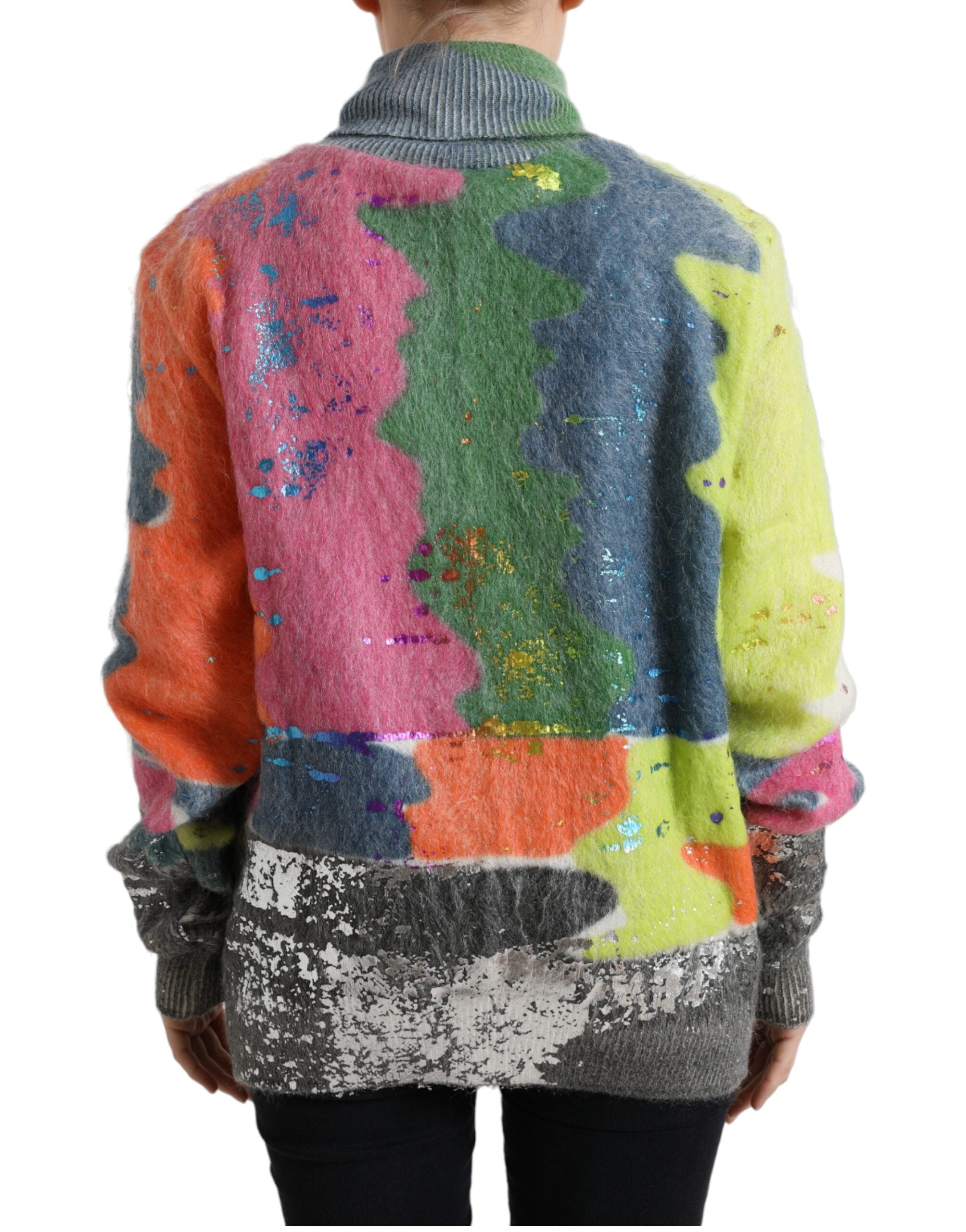 Suéter de cuello alto de mohair multicolor de Dolce & Gabbana-3