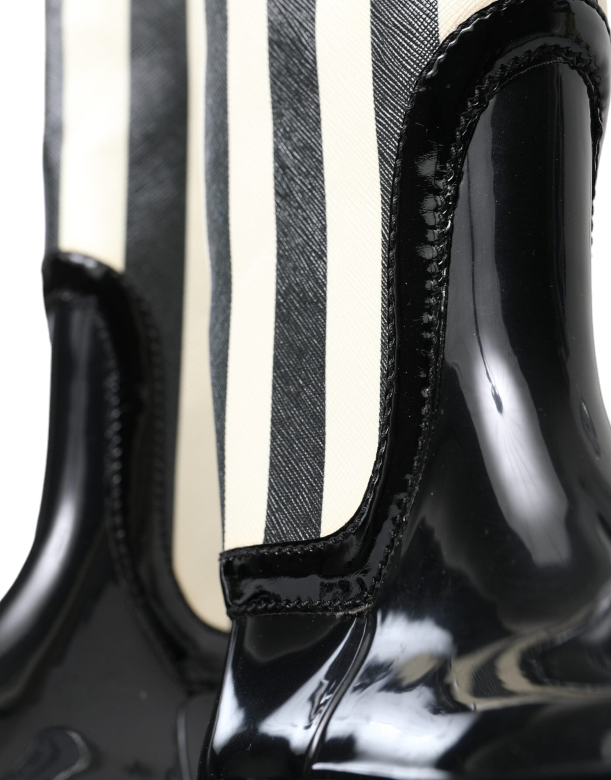 Dolce & Gabbana Black Knee-High Flat Rubber Boots Shoes-6