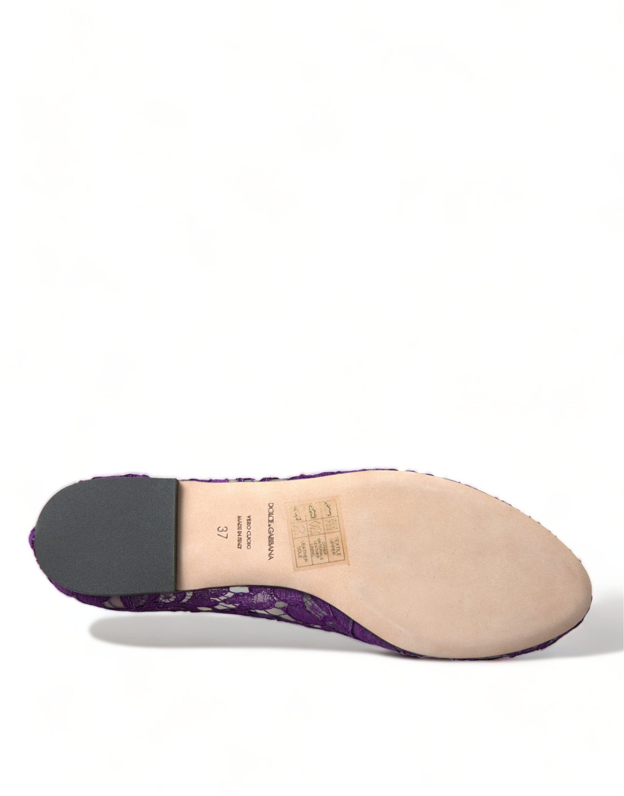 Dolce & Gabbana Lila Vally Taormina Spitze Kristalle Flats Schuhe-6