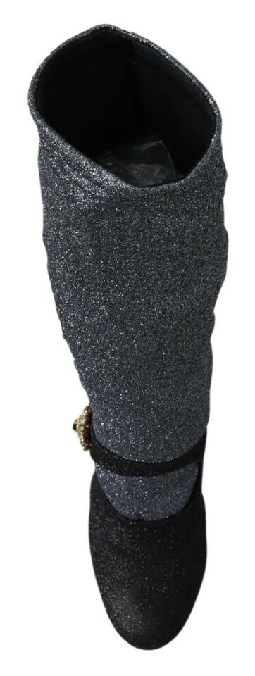 Dolce & Gabbana Schwarz Crystal Mary Janes Booties Schuhe-4