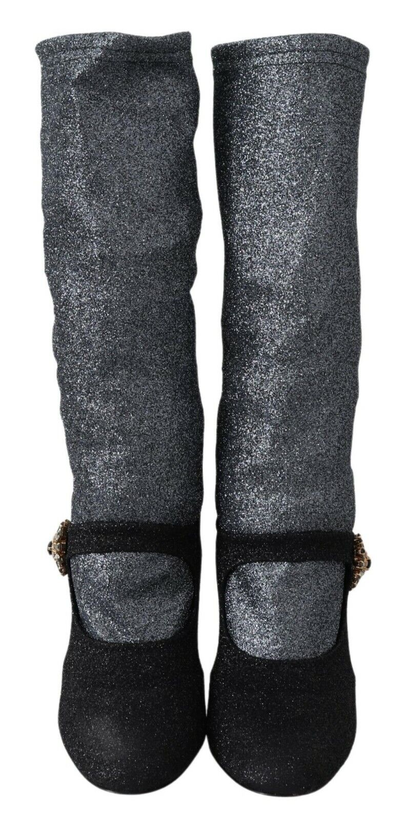 Dolce & Gabbana Schwarz Crystal Mary Janes Booties Schuhe-2