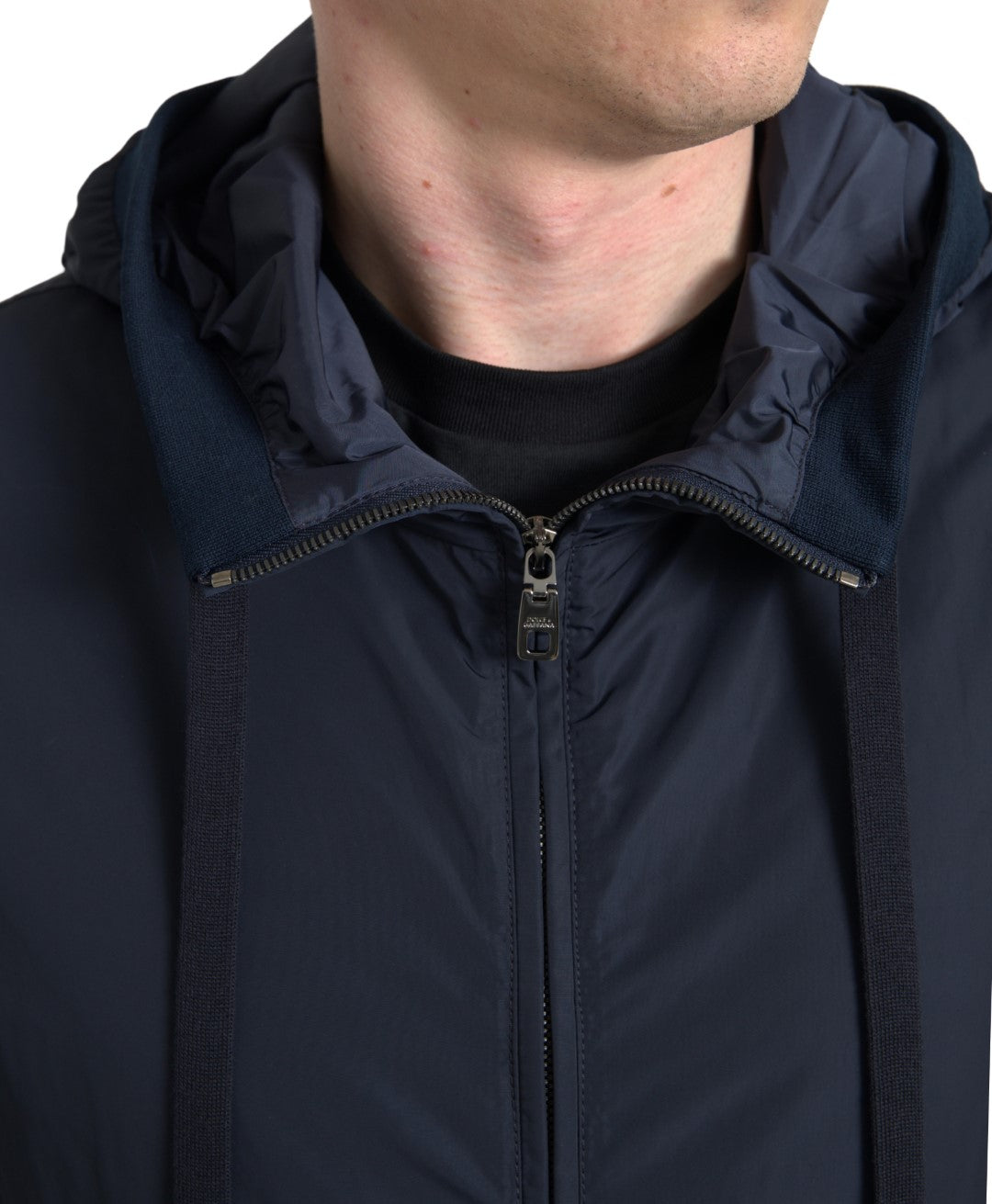 Suéter con capucha y cremallera con logotipo azul de Dolce & Gabbana en poliéster-5
