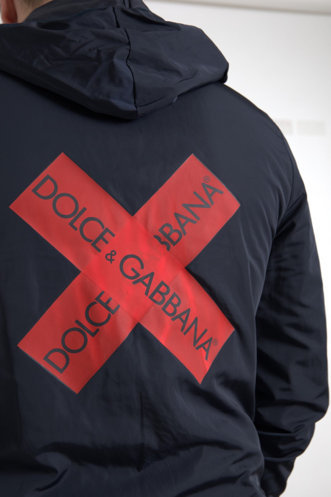 Suéter con capucha y cremallera con logotipo azul de Dolce & Gabbana en poliéster-6
