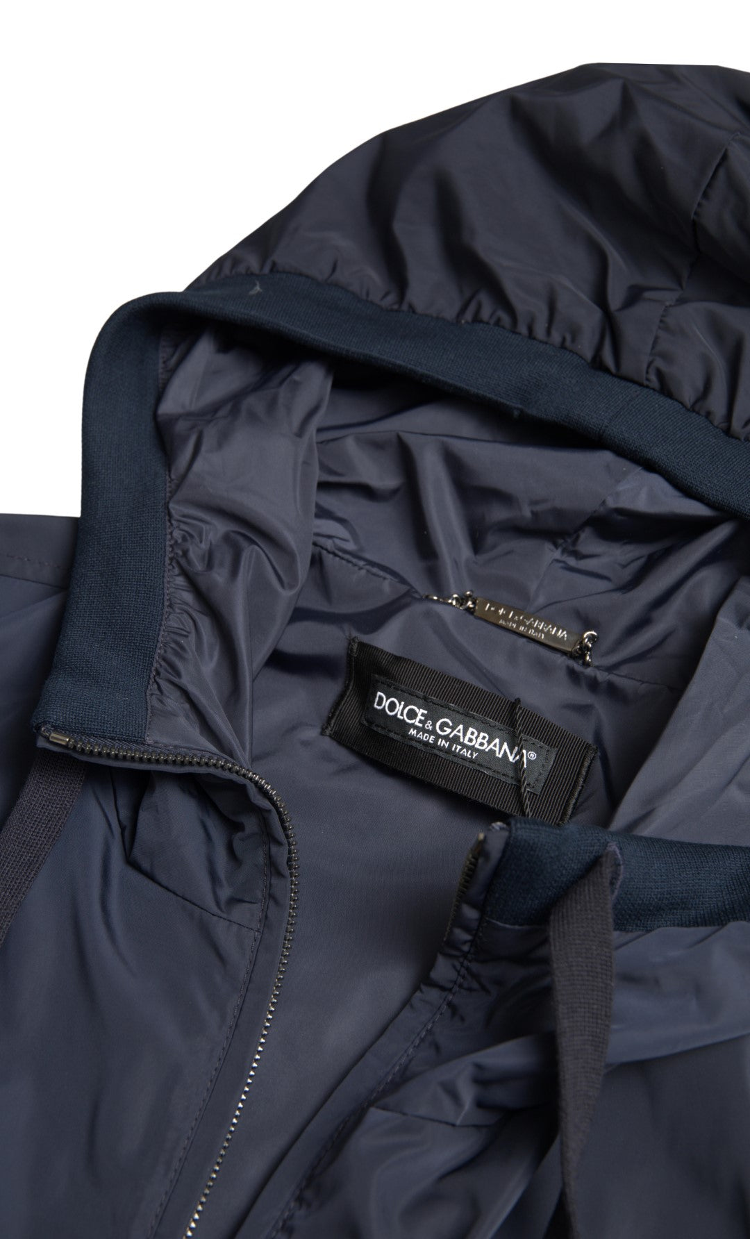 Suéter con capucha y cremallera con logotipo azul de Dolce & Gabbana en poliéster-8
