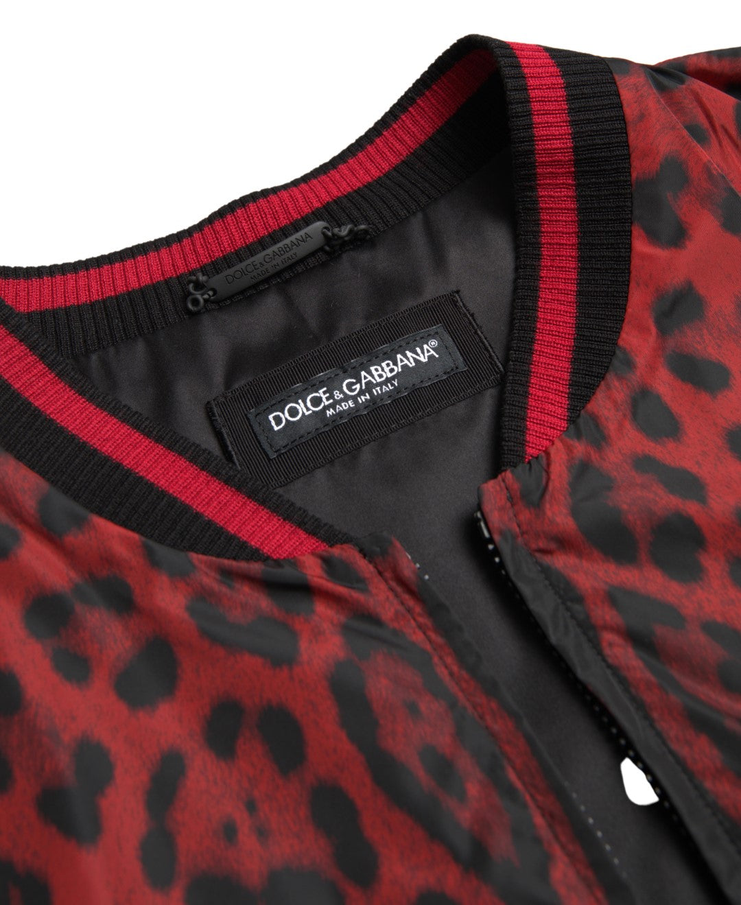 Dolce & Gabbana Red Leopard Bomber Short Coat Jacket-3
