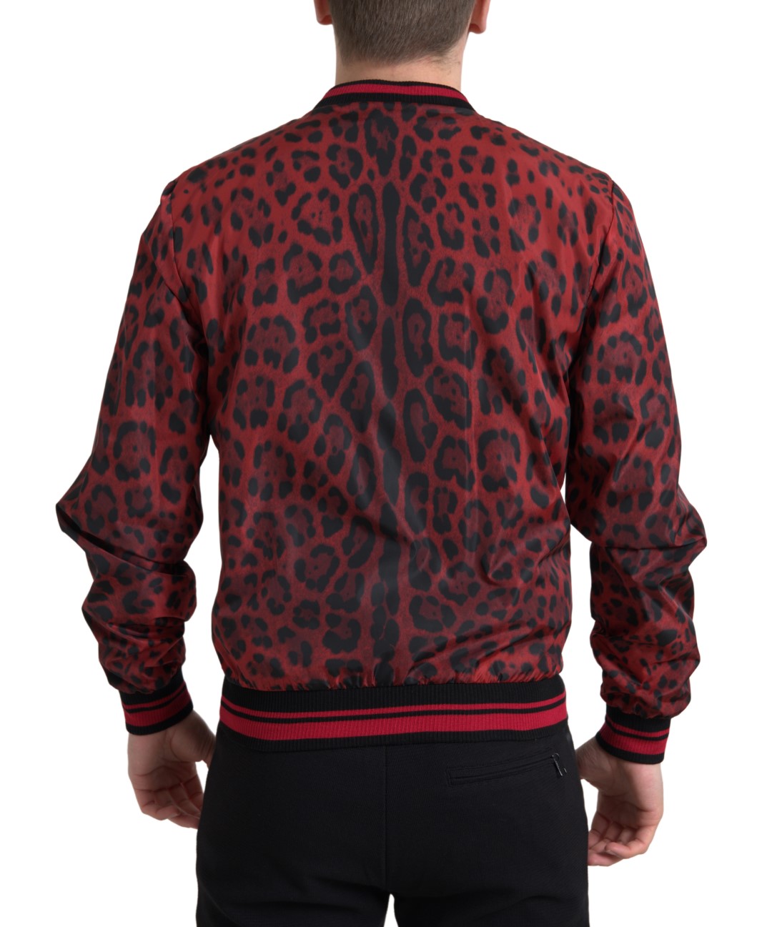 Dolce & Gabbana Red Leopard Bomber Short Coat Jacket-4