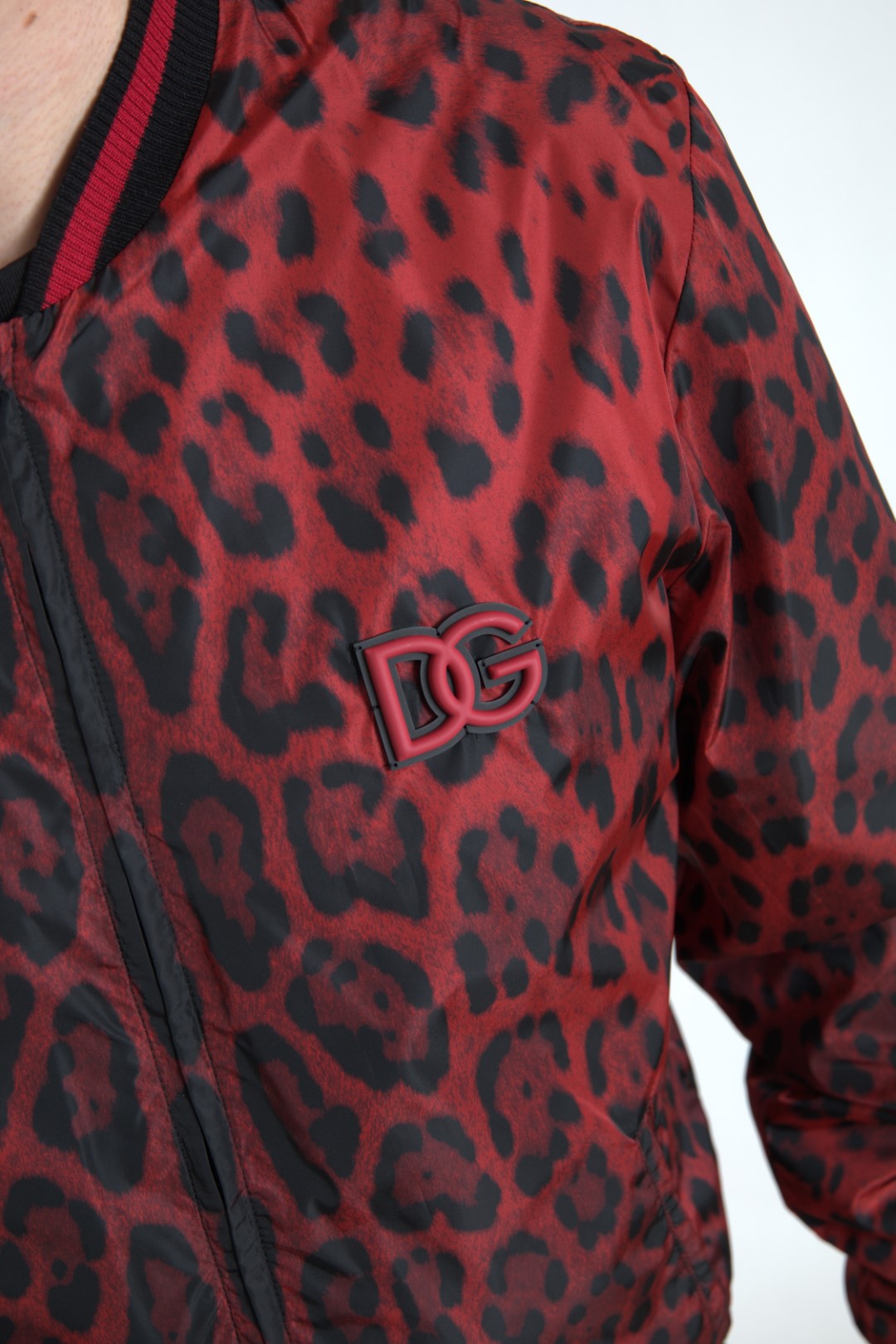 Dolce & Gabbana Red Leopard Bomber Short Coat Jacket-6
