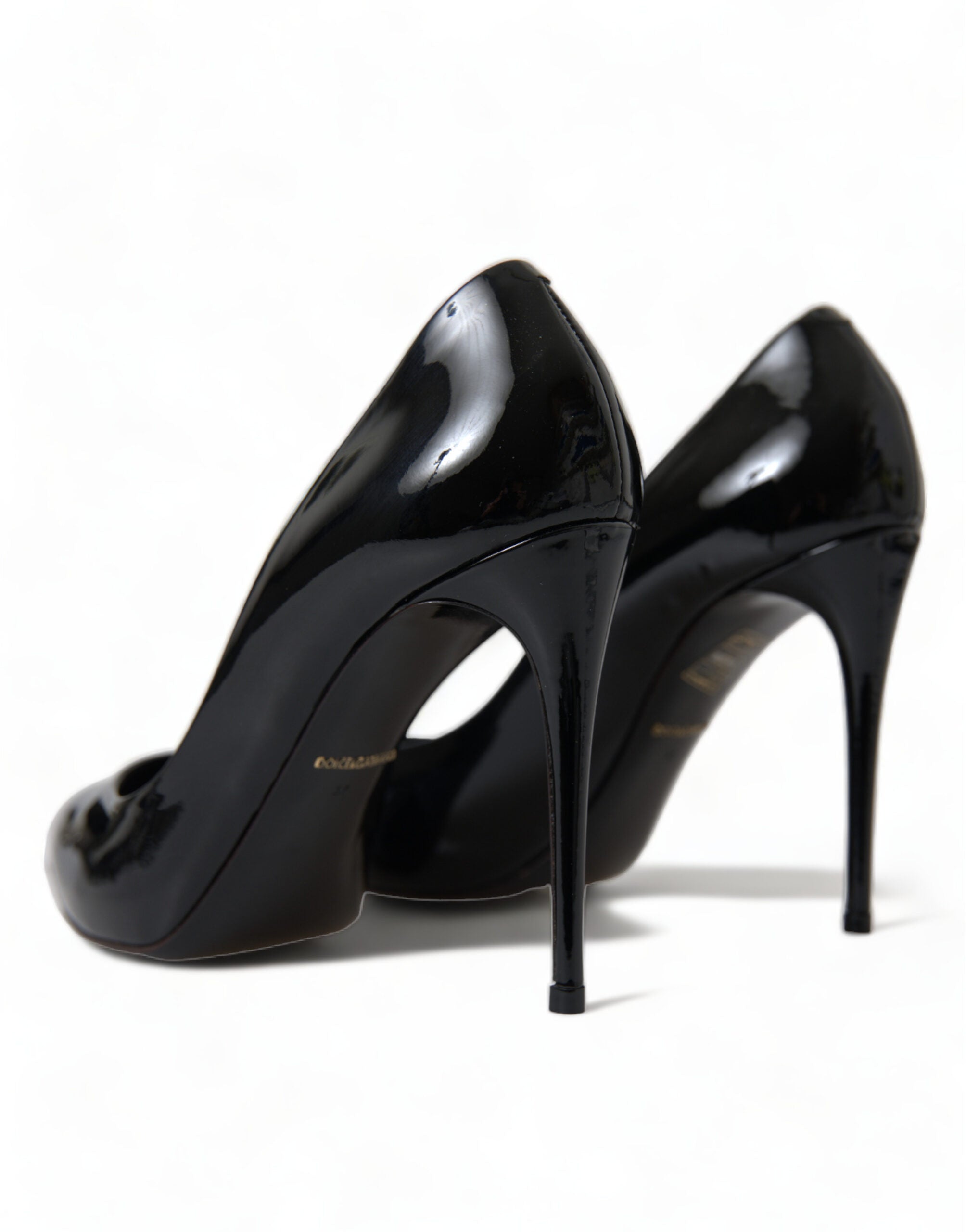 Dolce & Gabbana Schwarz Lackleder Pumps Heels Schuhe-5