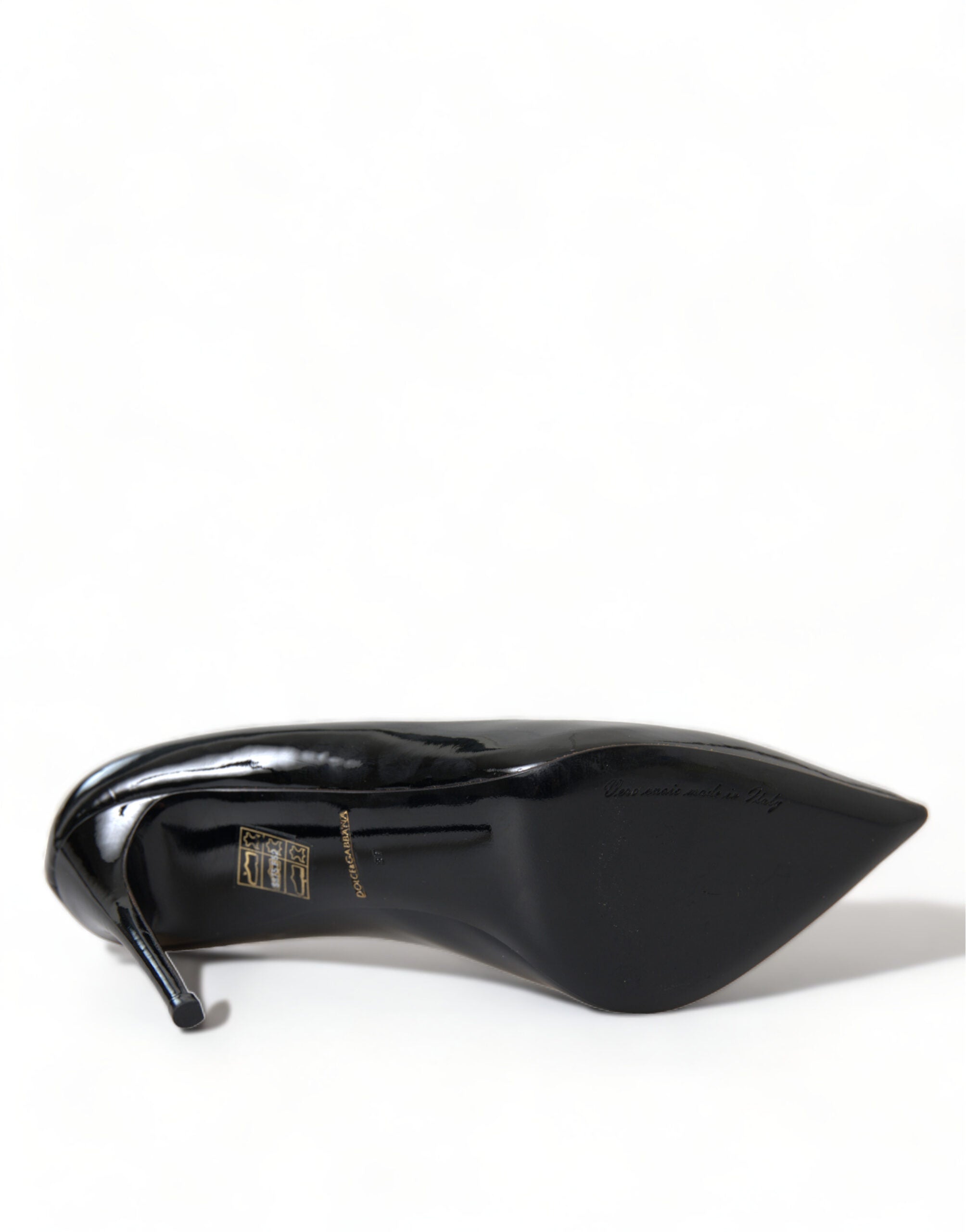 Dolce & Gabbana Schwarz Lackleder Pumps Heels Schuhe-8