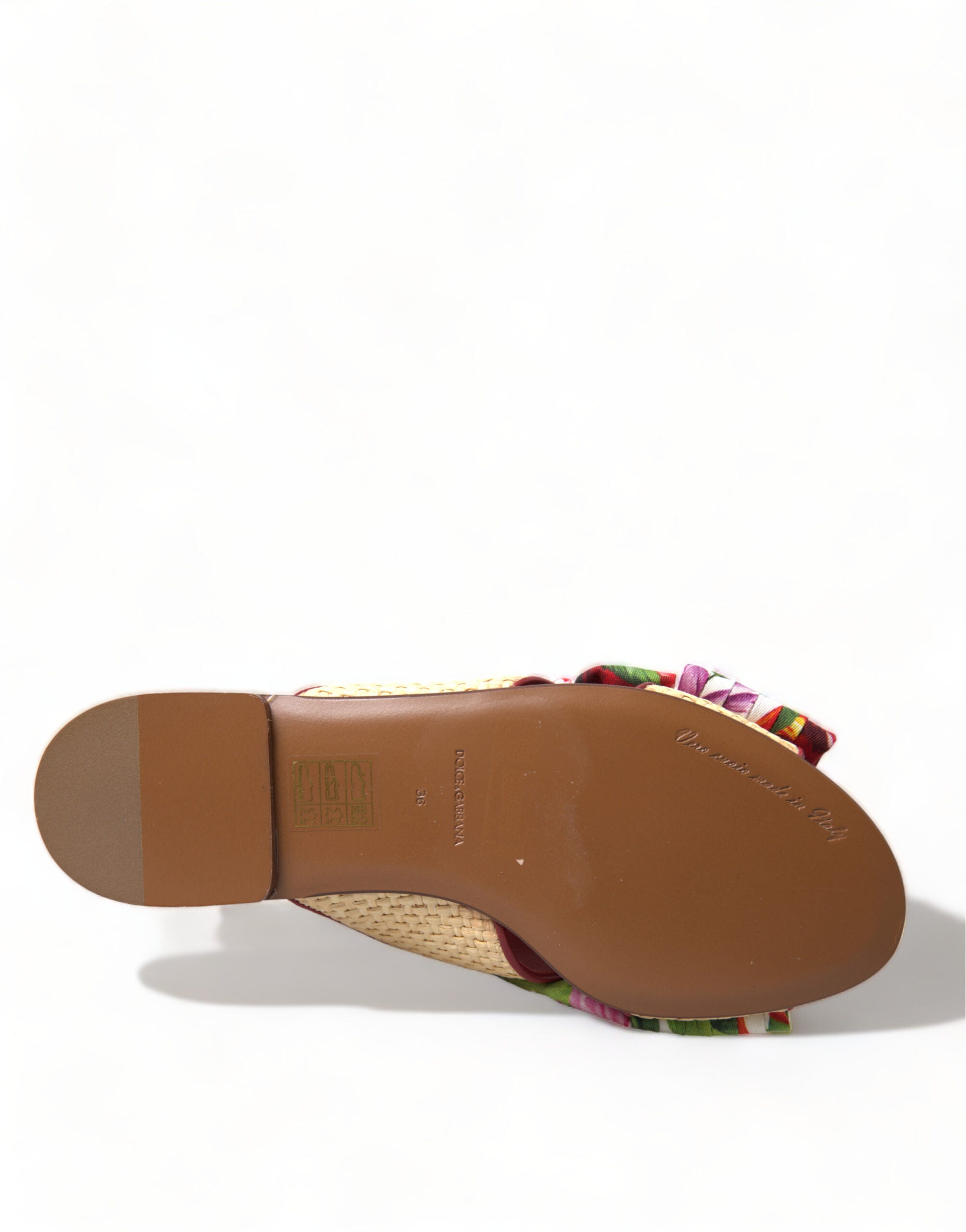 Sandalias planas con cristales y flores multicolor de Dolce & Gabbana-6
