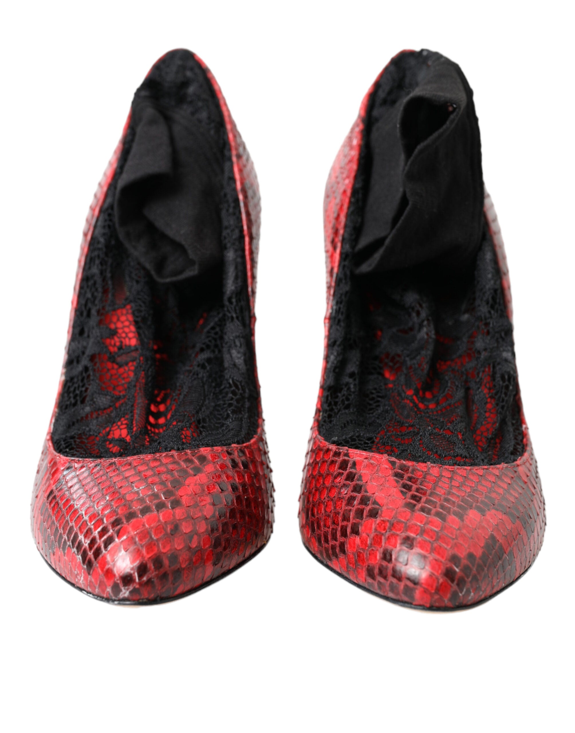 Dolce & Gabbana Rote Ayers Leder Schnürsocken Pumps Schuhe-2