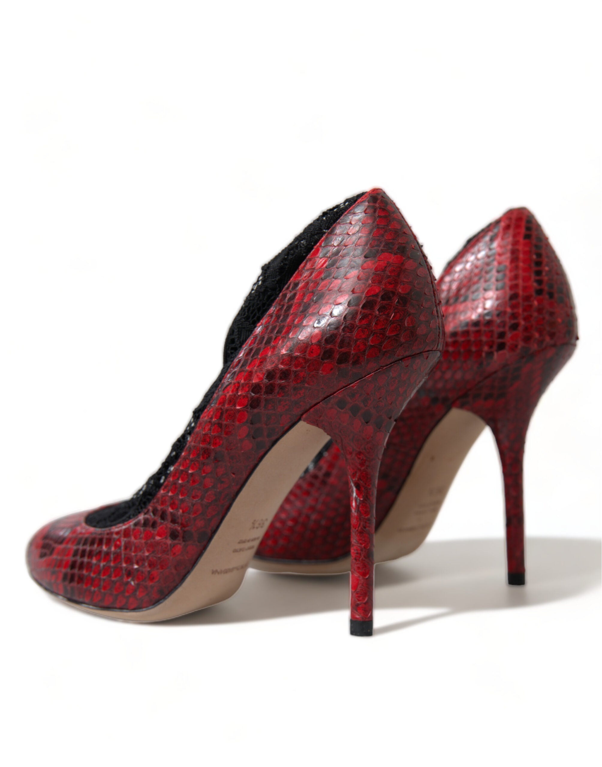 Dolce & Gabbana Rote Ayers Leder Schnürsocken Pumps Schuhe-4