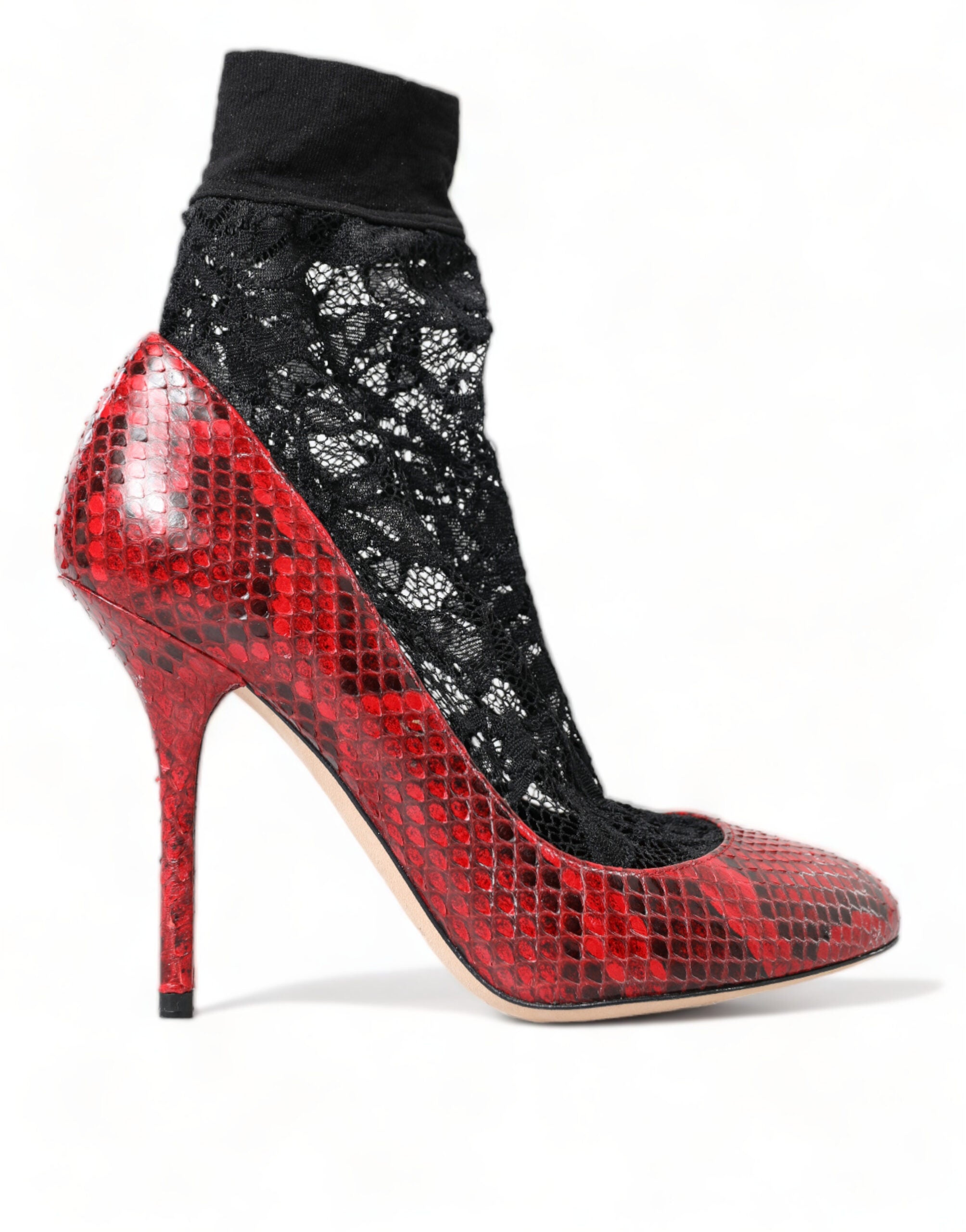 Dolce & Gabbana Rote Ayers Leder Schnürsocken Pumps Schuhe-1