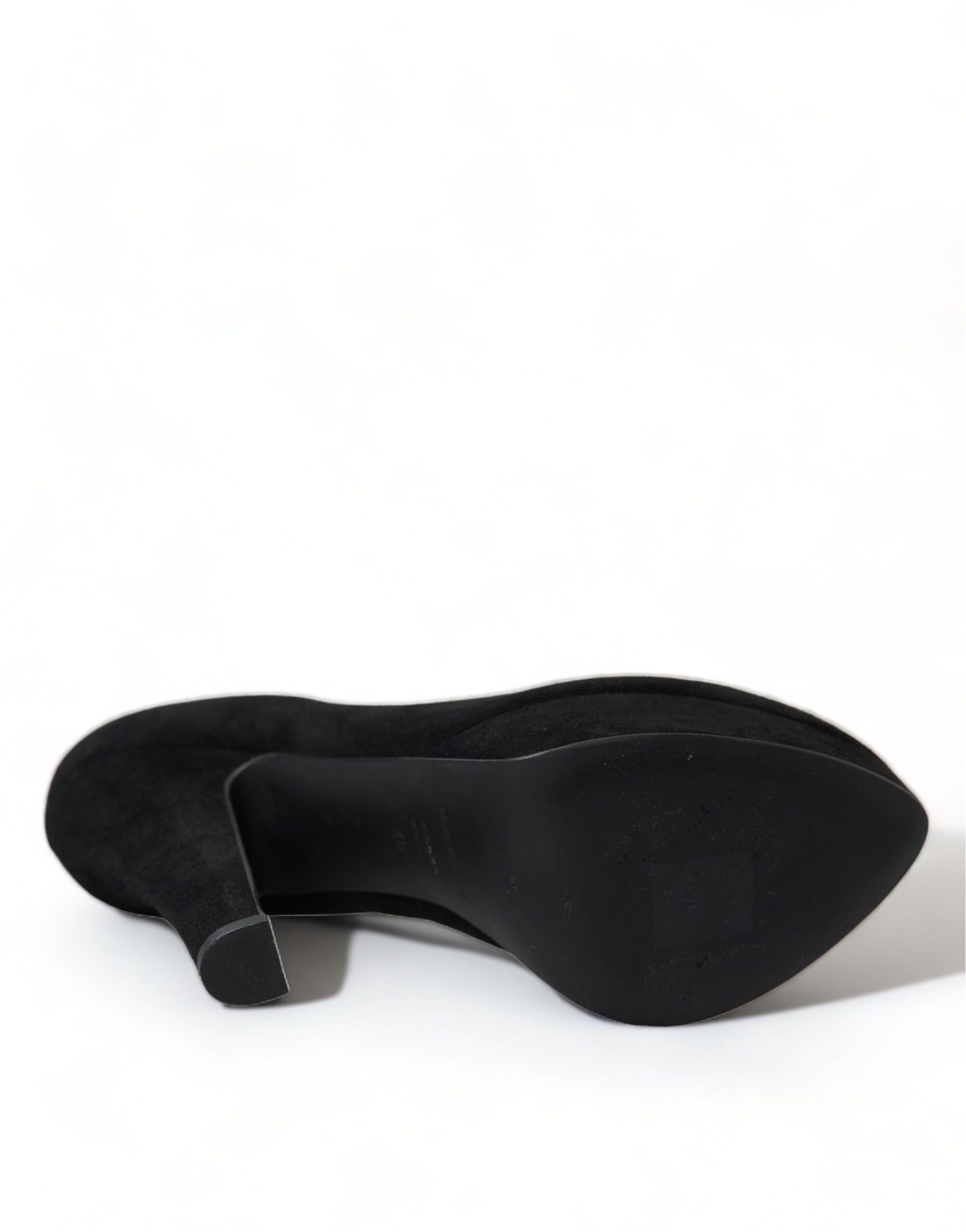 Dolce & Gabbana Black Suede Leather Platform Heel Pumps Shoes-6