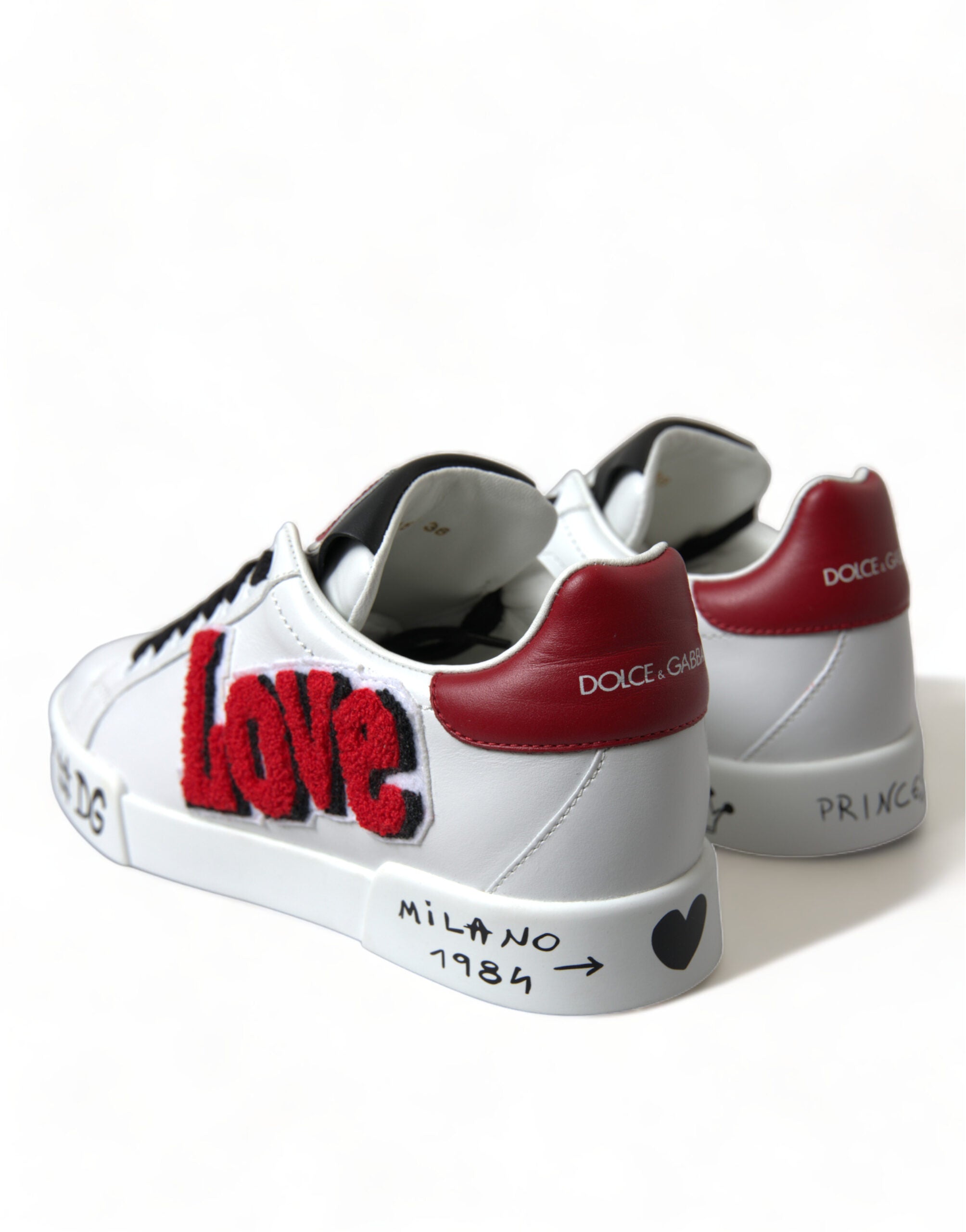 Dolce & Gabbana Weiß Love Patch Portofino Klassische Turnschuhe Schuhe-4