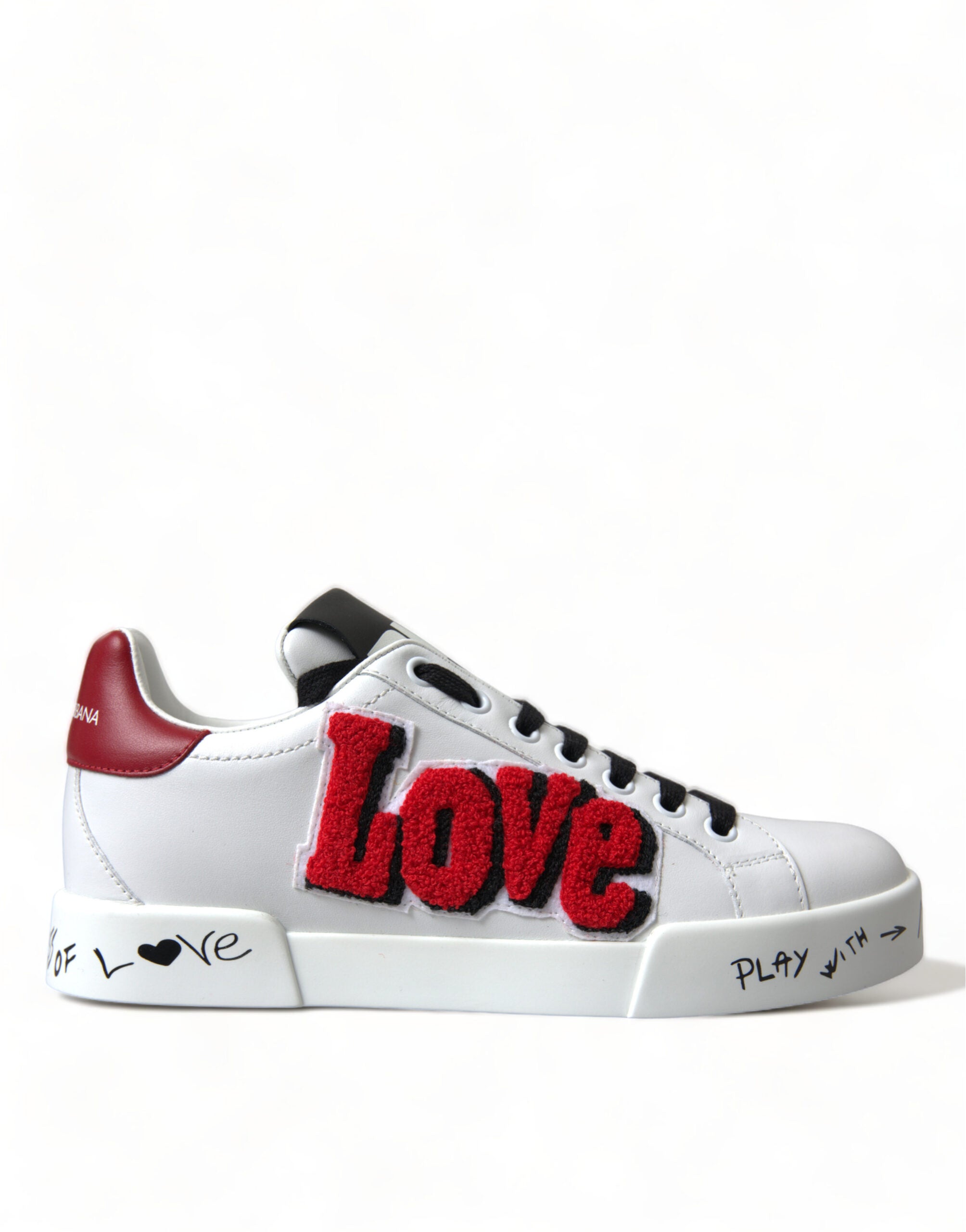 Dolce & Gabbana Weiß Love Patch Portofino Klassische Turnschuhe Schuhe-1