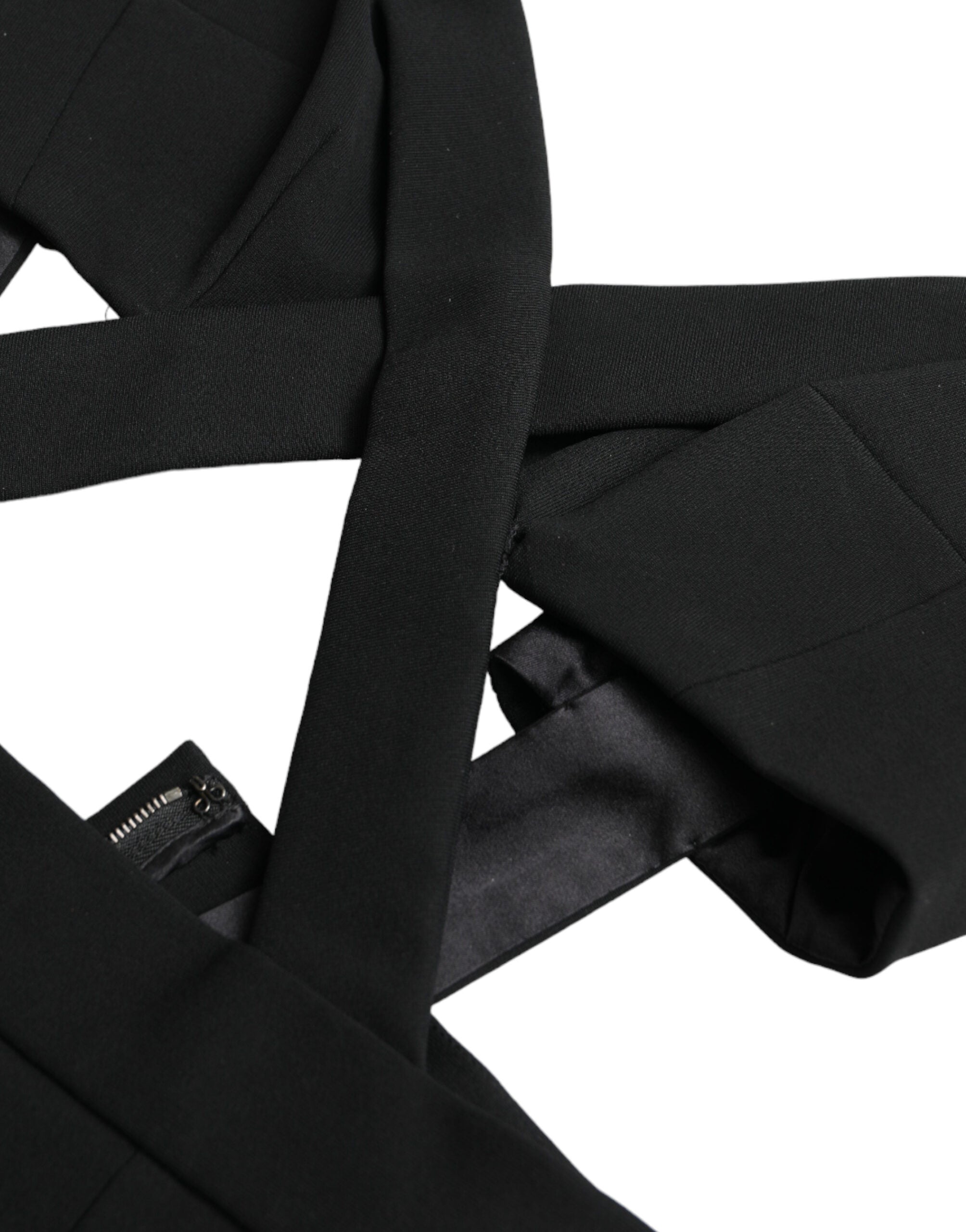 Dolce & Gabbana Schwarzes ausgeschnittenes ärmelloses Bodycon Midikleid-6