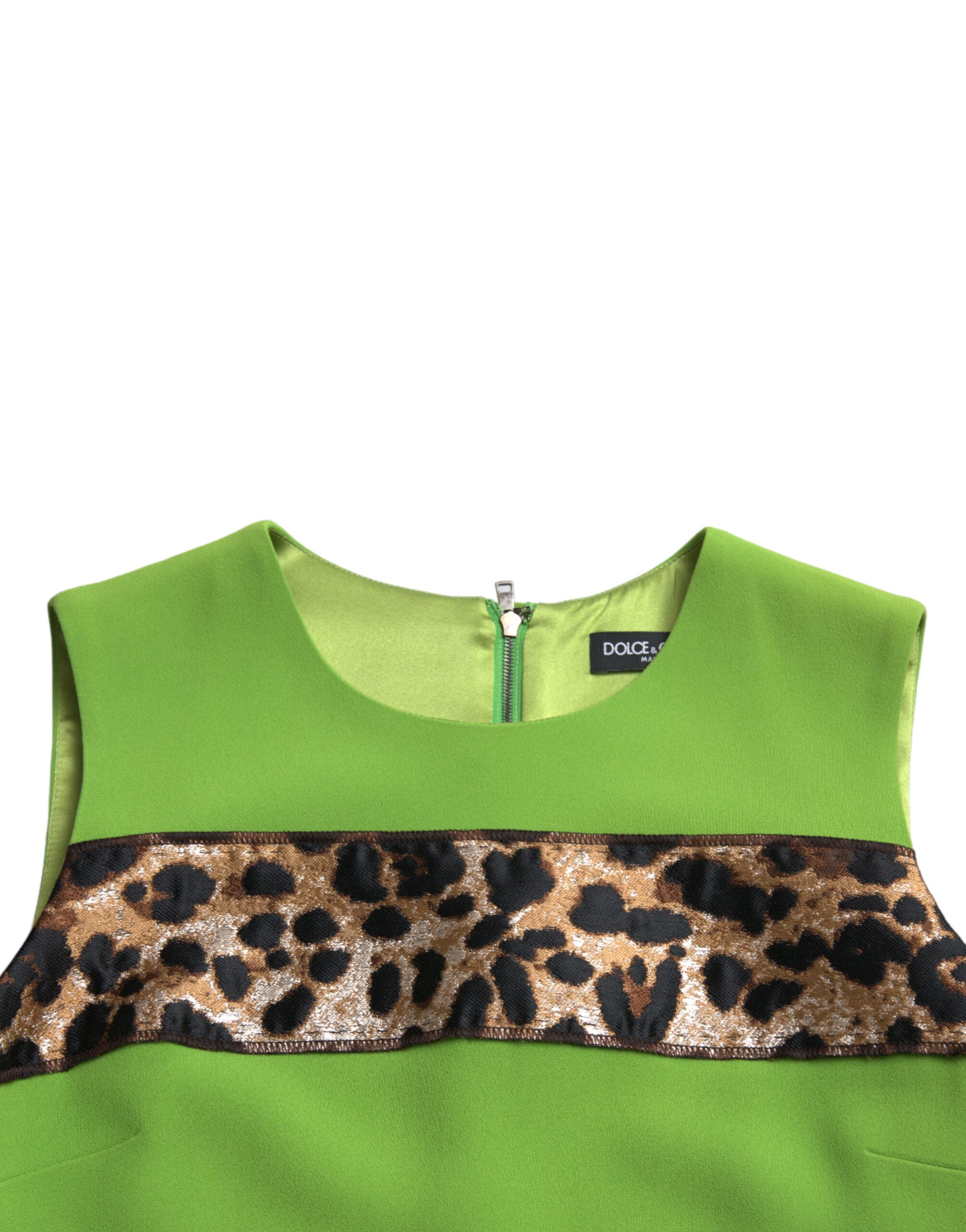 Dolce & Gabbana apple green sleeveless sheath dress with stripes-7