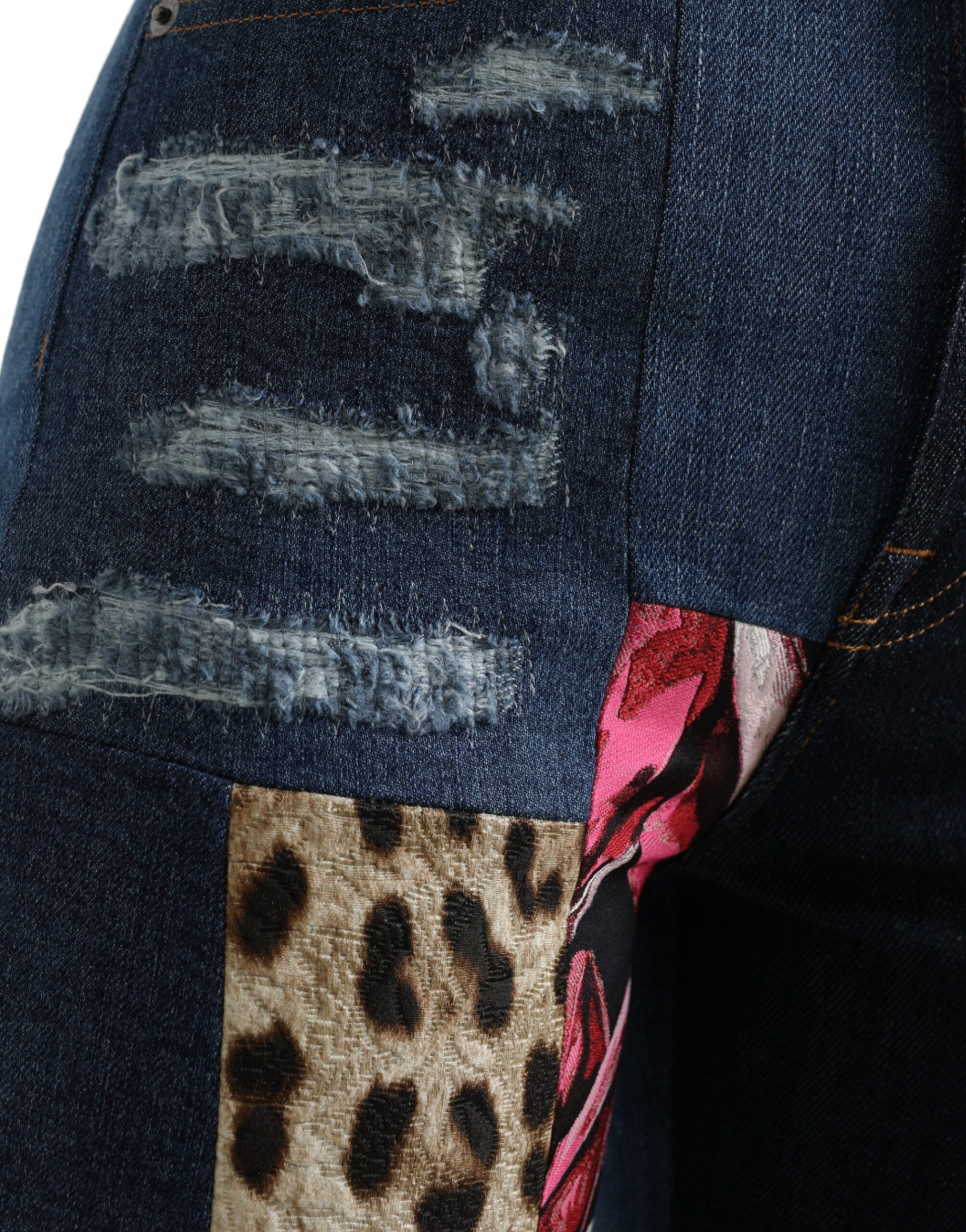 Dolce & Gabbana Multicolor Patchwork GRACE Skinny Denim Jeans-4