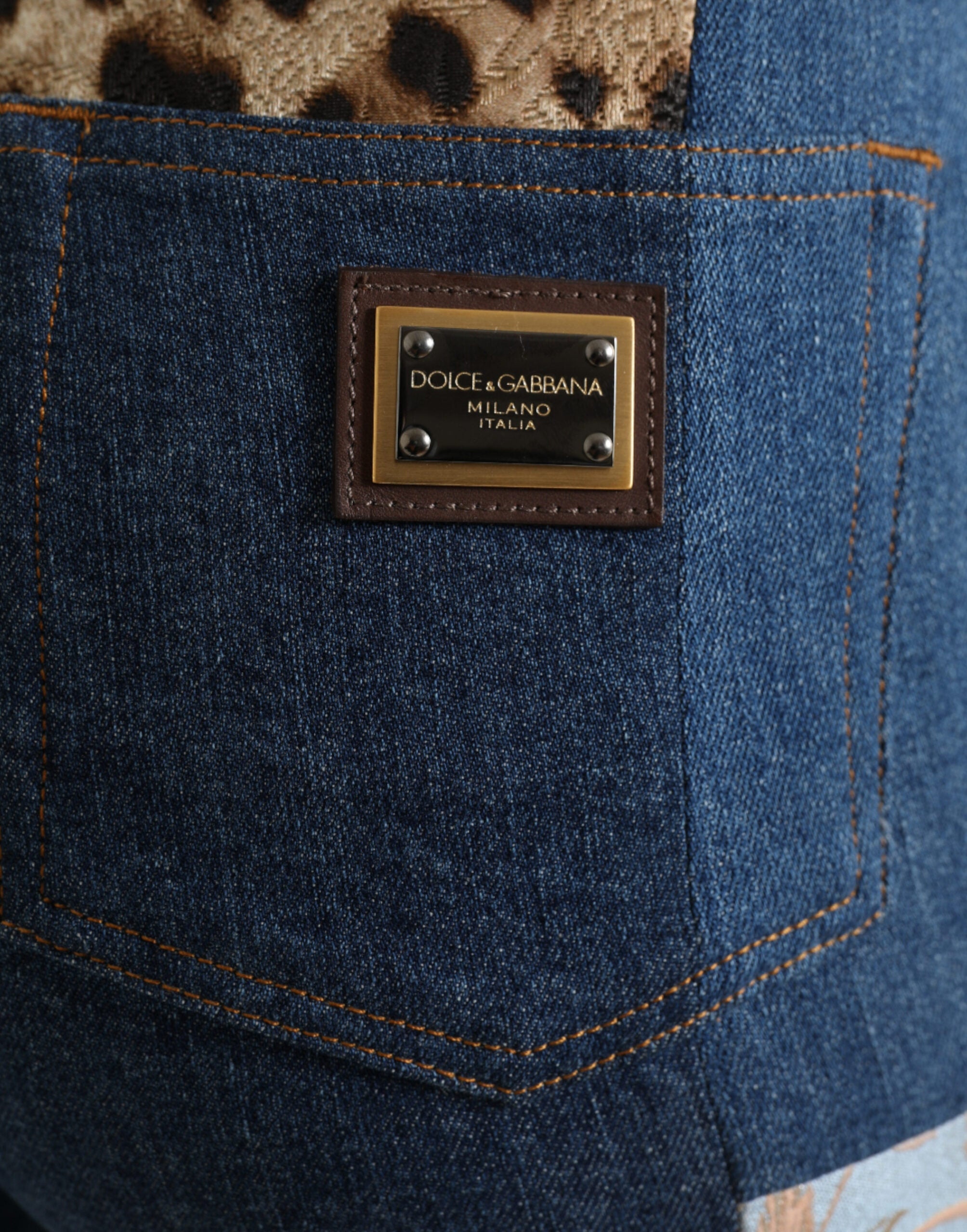 Dolce & Gabbana Multicolor Patchwork GRACE Skinny Denim Jeans-5