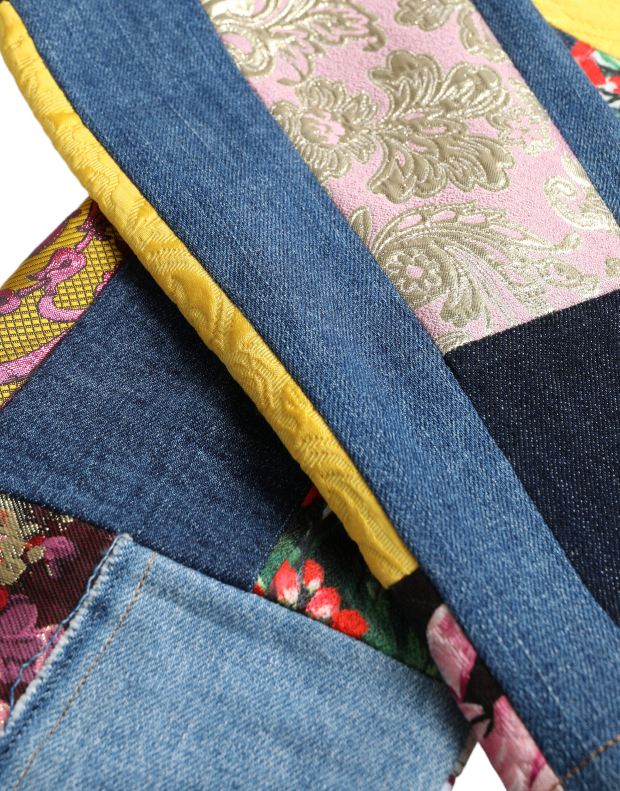 Dolce & Gabbana Multicolor Patchwork GRACE Skinny Denim Jeans-7