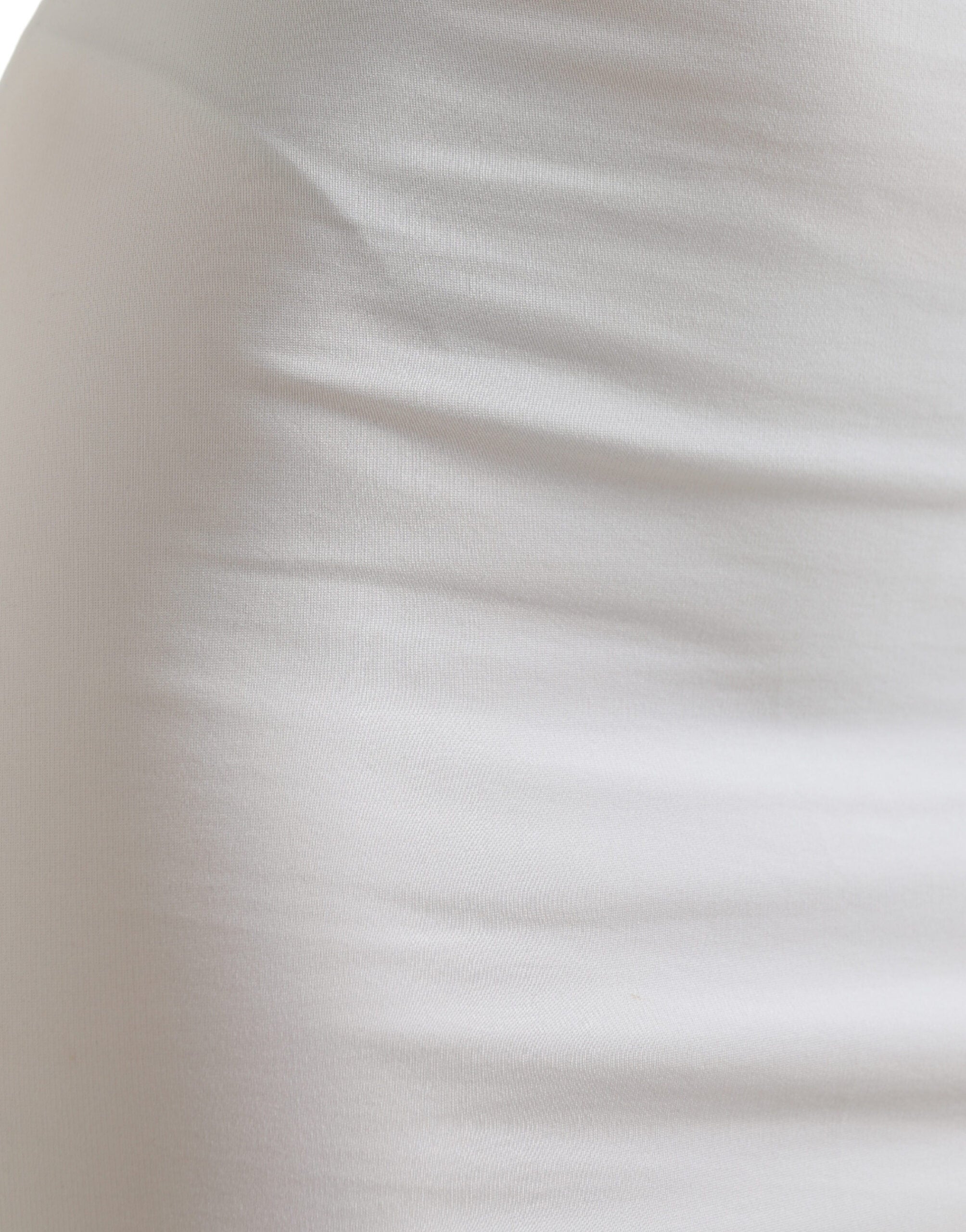 Dolce & Gabbana White viscose mini skirt with high waist and pencil cut-4