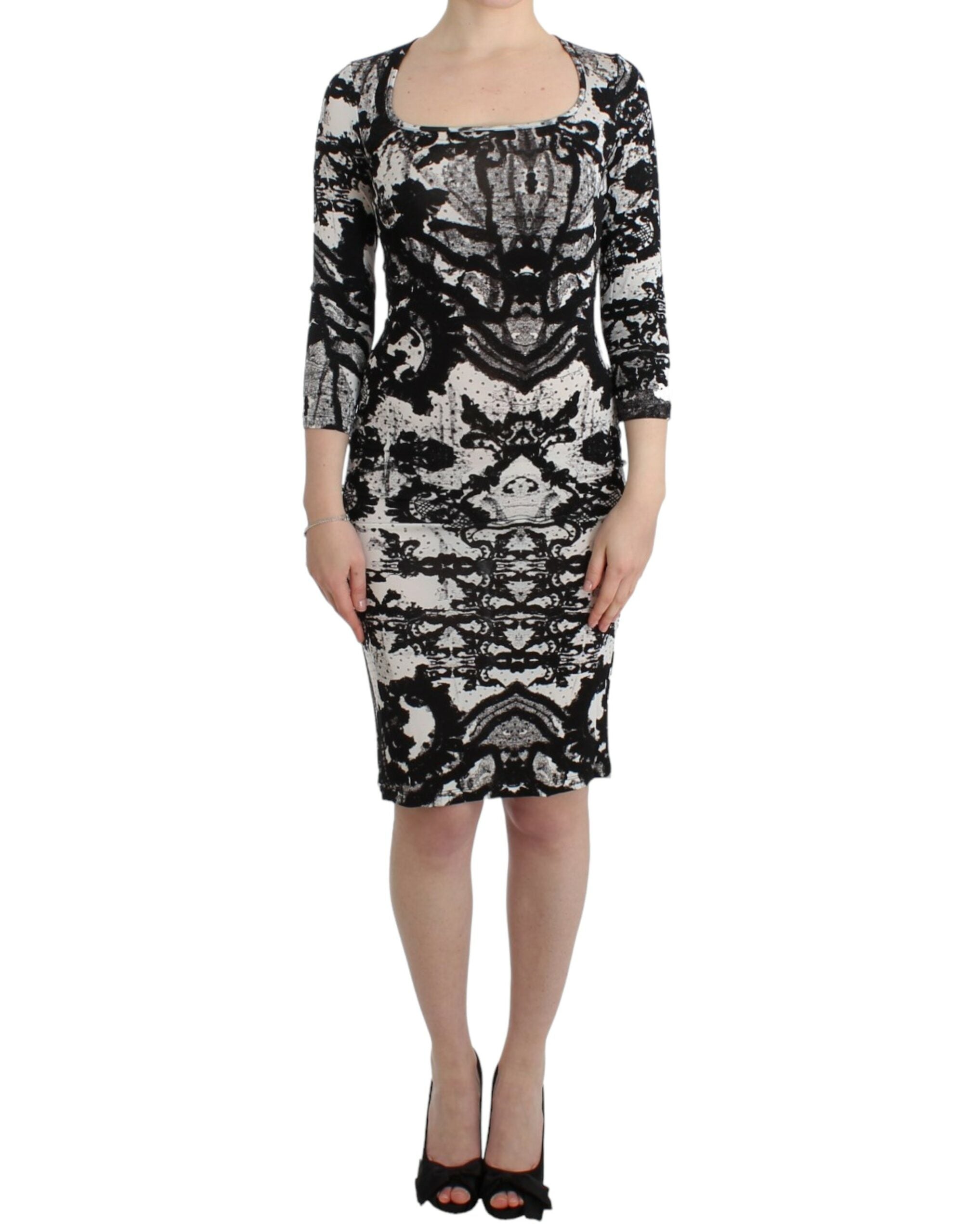 Vestido tubo estampado negro Cavalli-1