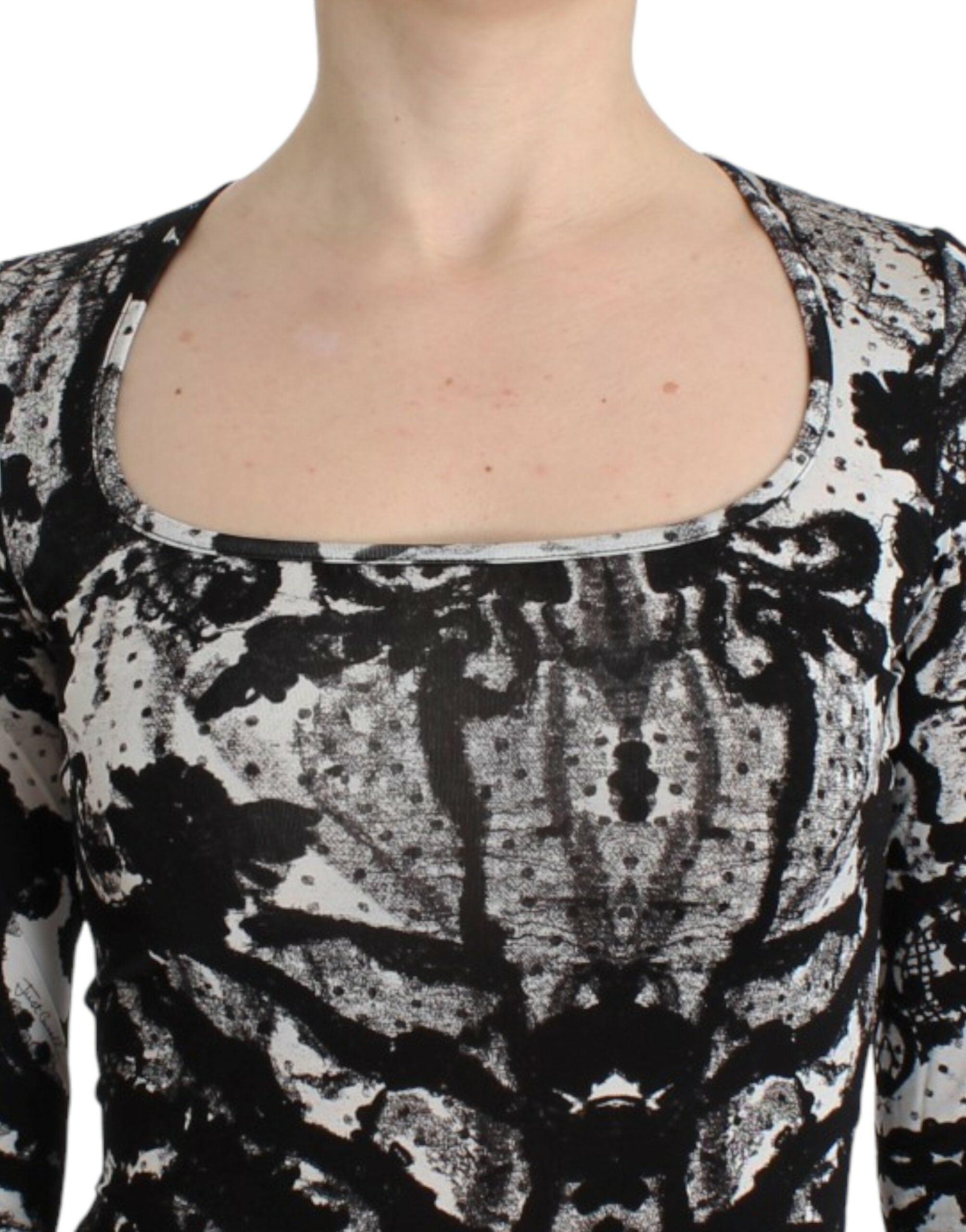 Vestido tubo estampado negro Cavalli-5