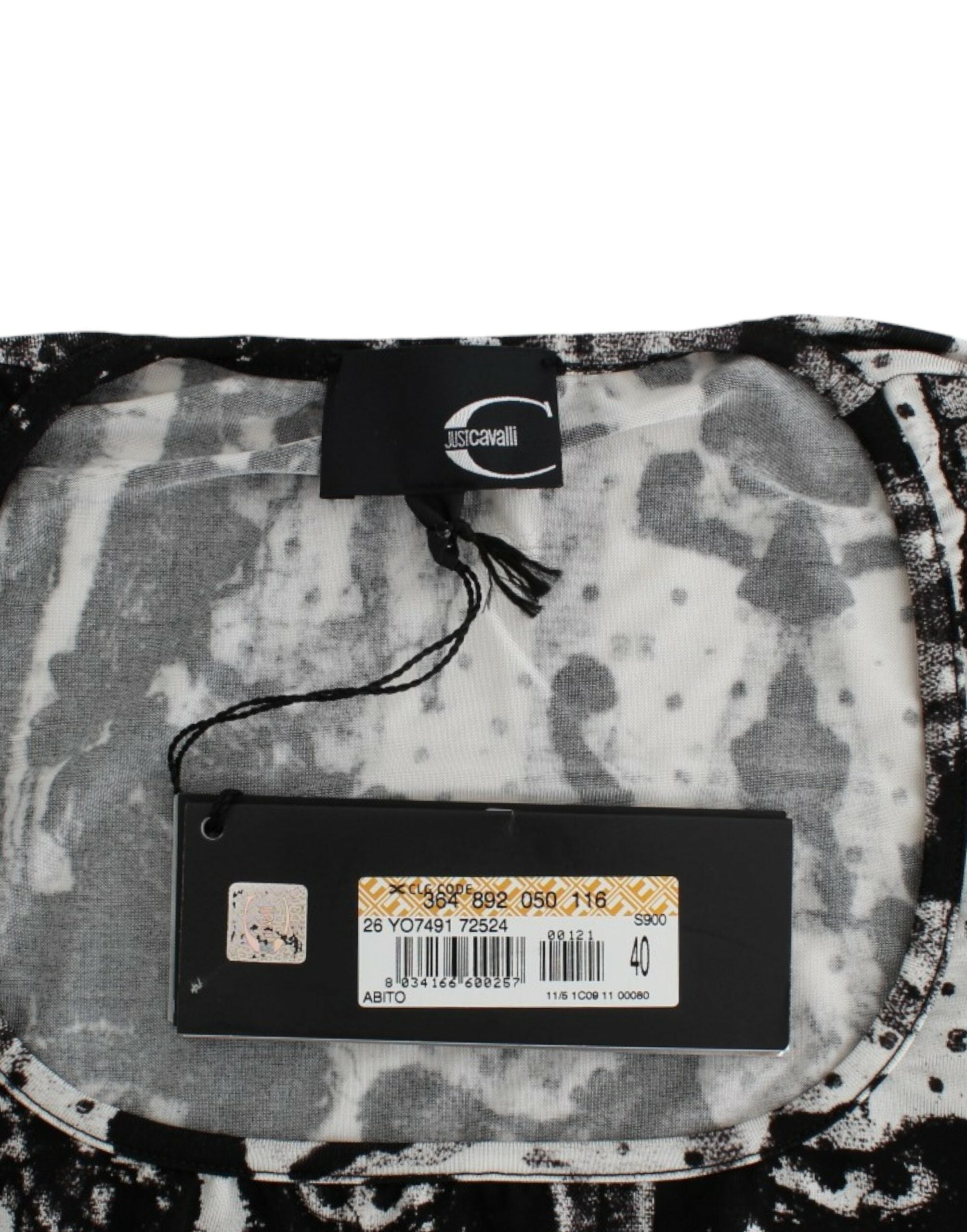Vestido tubo estampado negro Cavalli-6