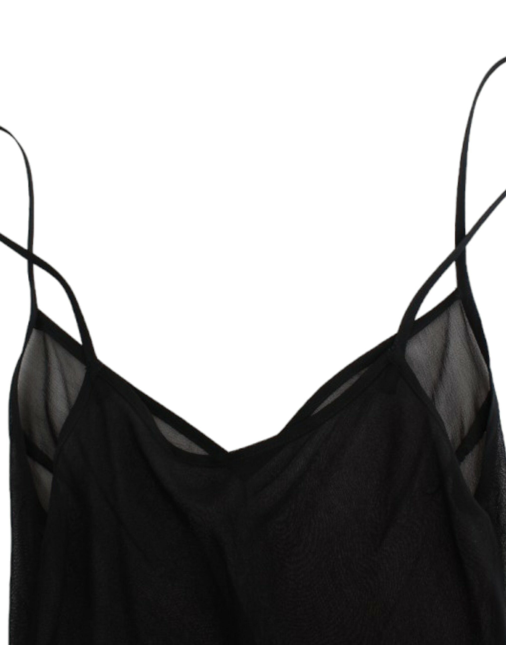 Vestido de seda negro de manga larga Cavalli-6