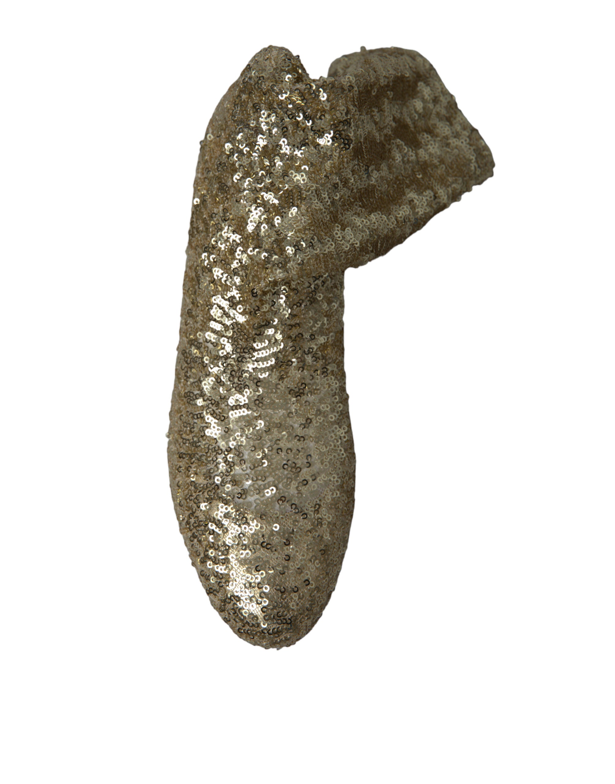 Dolce & Gabbana Gold Sequin Short Boots Stretch Shoes-2