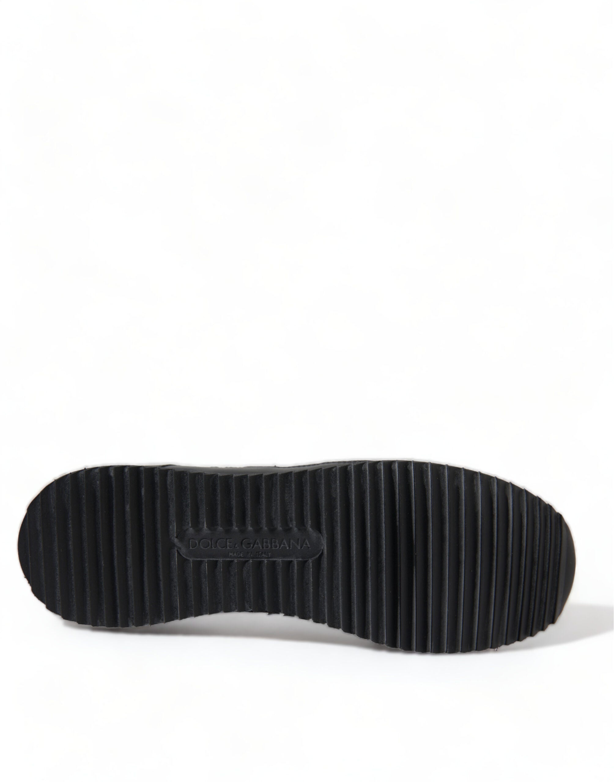 Zapatillas deportivas de piel con encaje floral negro de Dolce & Gabbana-8