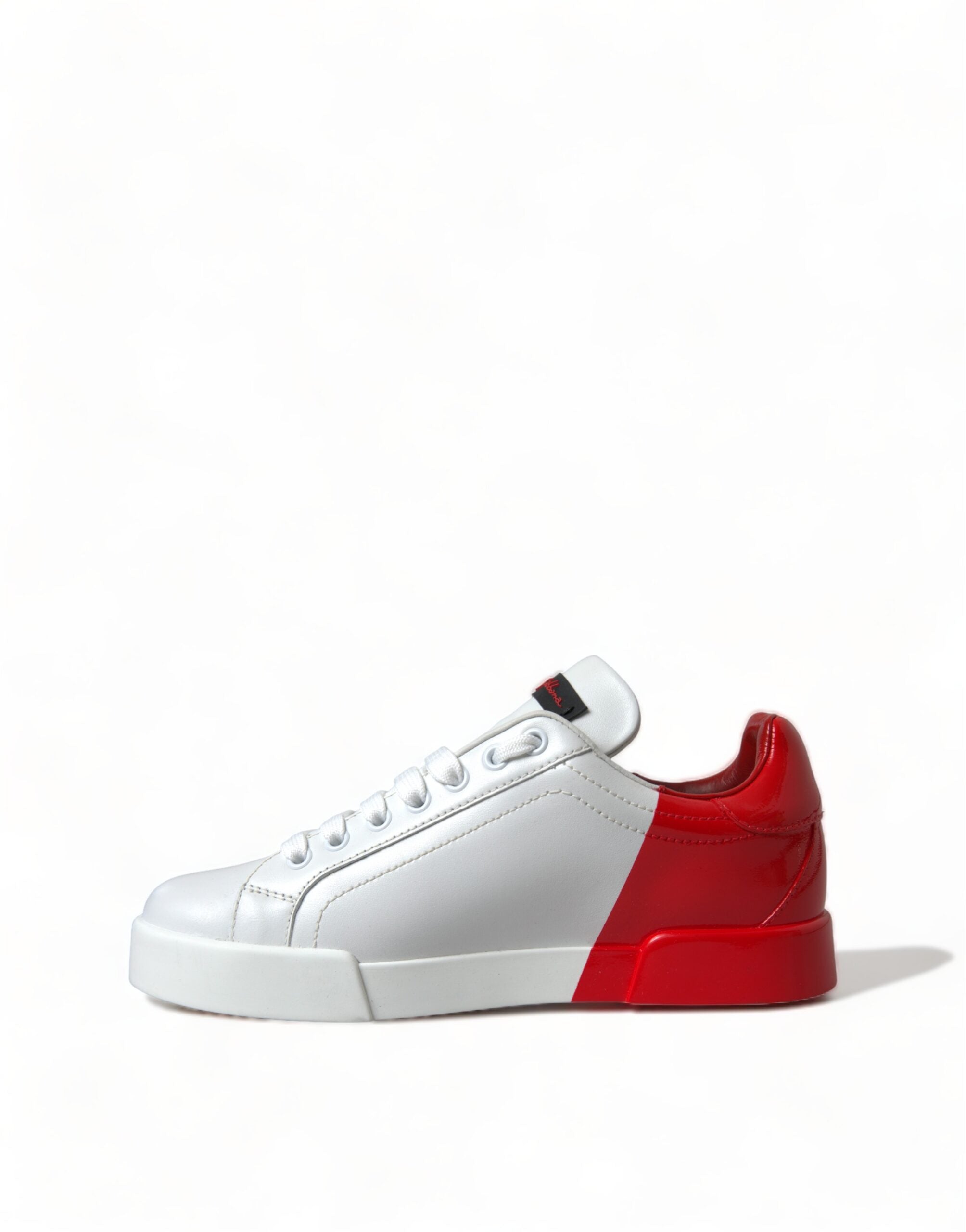 Dolce & Gabbana White Red Lace Up Women's Low Top Sneakers Shoes-6