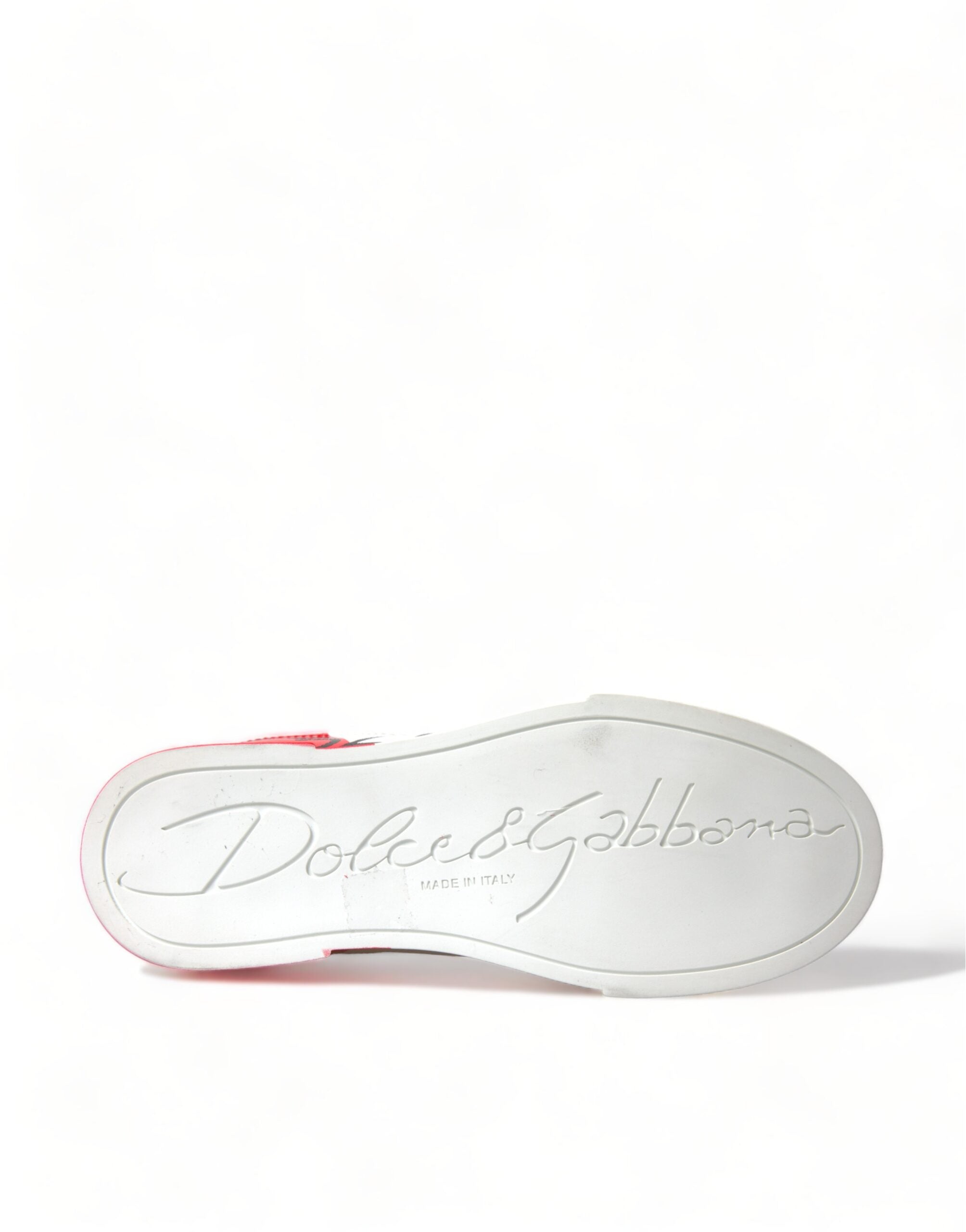 Dolce & Gabbana White Red Lace Up Women's Low Top Sneakers Shoes-7