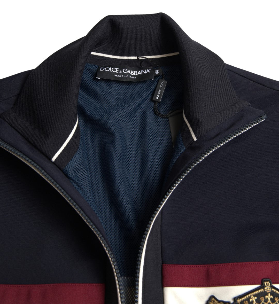 Dolce & Gabbana Blaue Strickjacke Heraldic Full Zip Sweater-4
