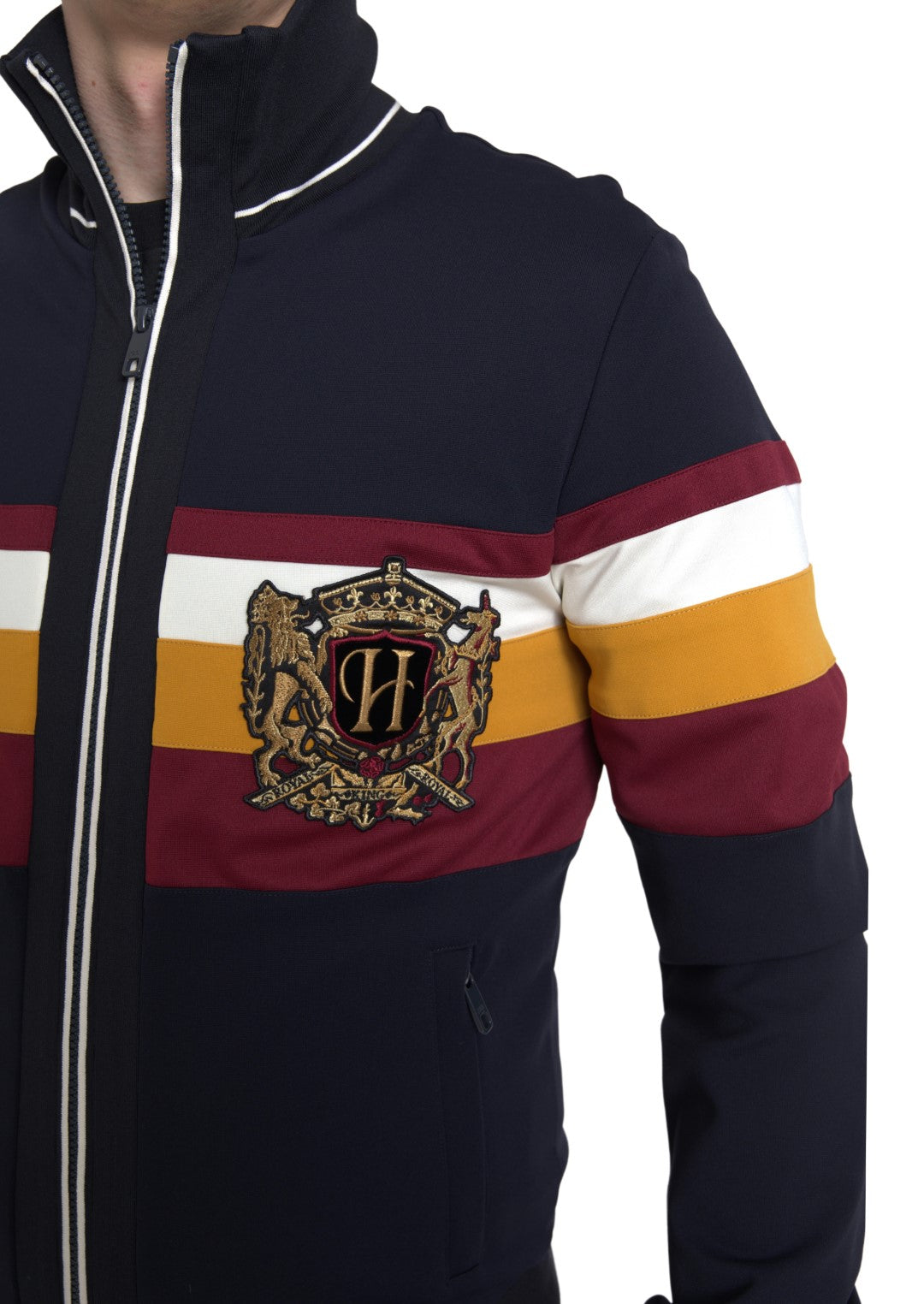 Dolce & Gabbana Blaue Strickjacke Heraldic Full Zip Sweater-2