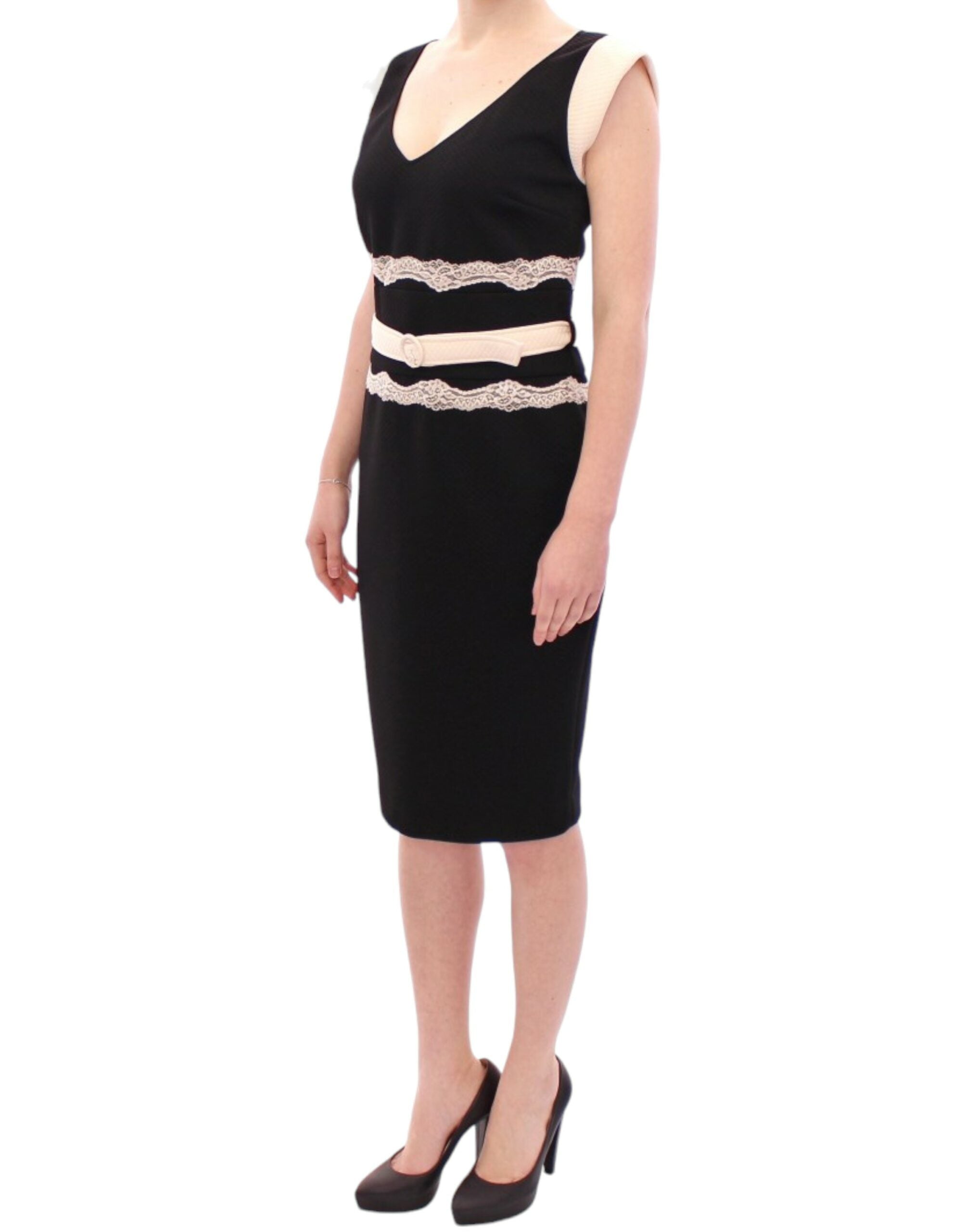 Cavalli Schwarzes Spitzen-Etuikleid-2