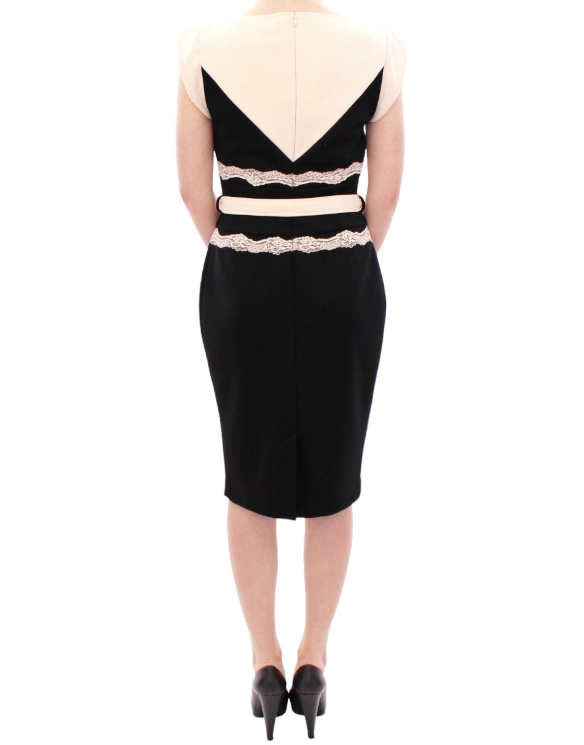 Cavalli Schwarzes Spitzen-Etuikleid-3