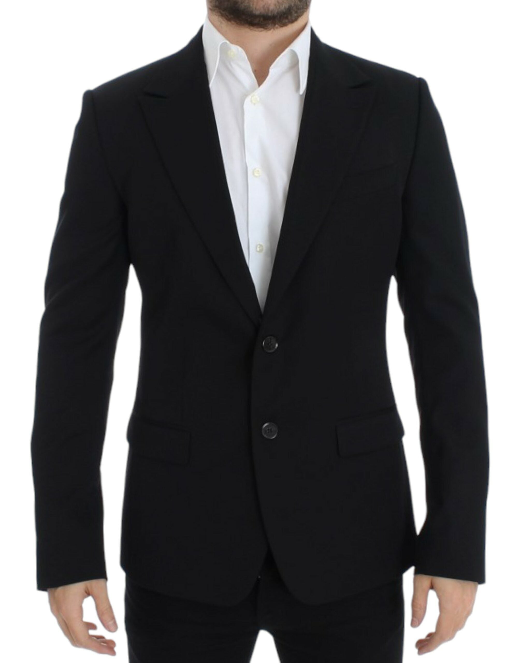 Dolce & Gabbana Black slim-fit wool blazer