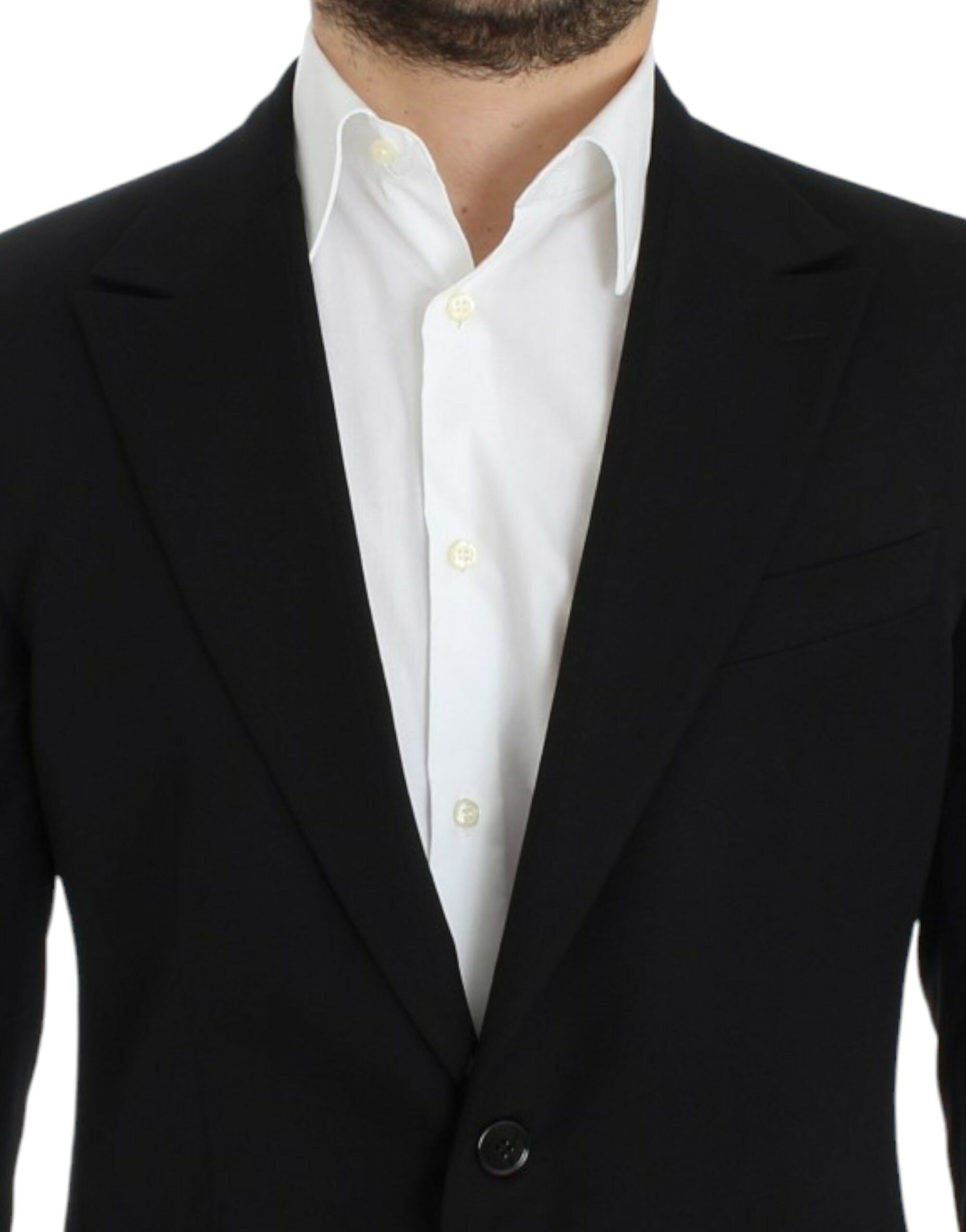 Dolce & Gabbana Black slim-fit wool blazer-5