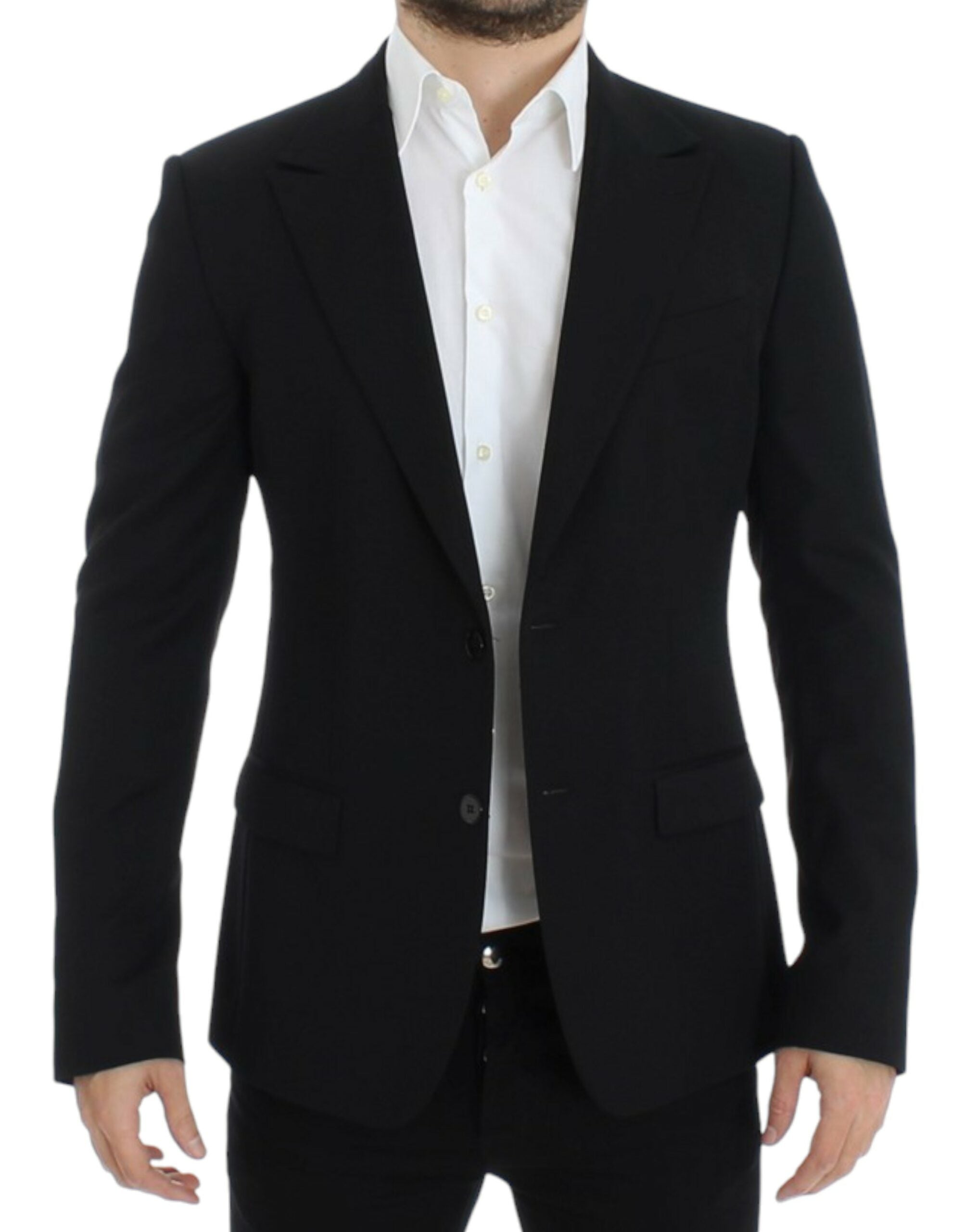 Dolce & Gabbana Black slim-fit wool blazer-6