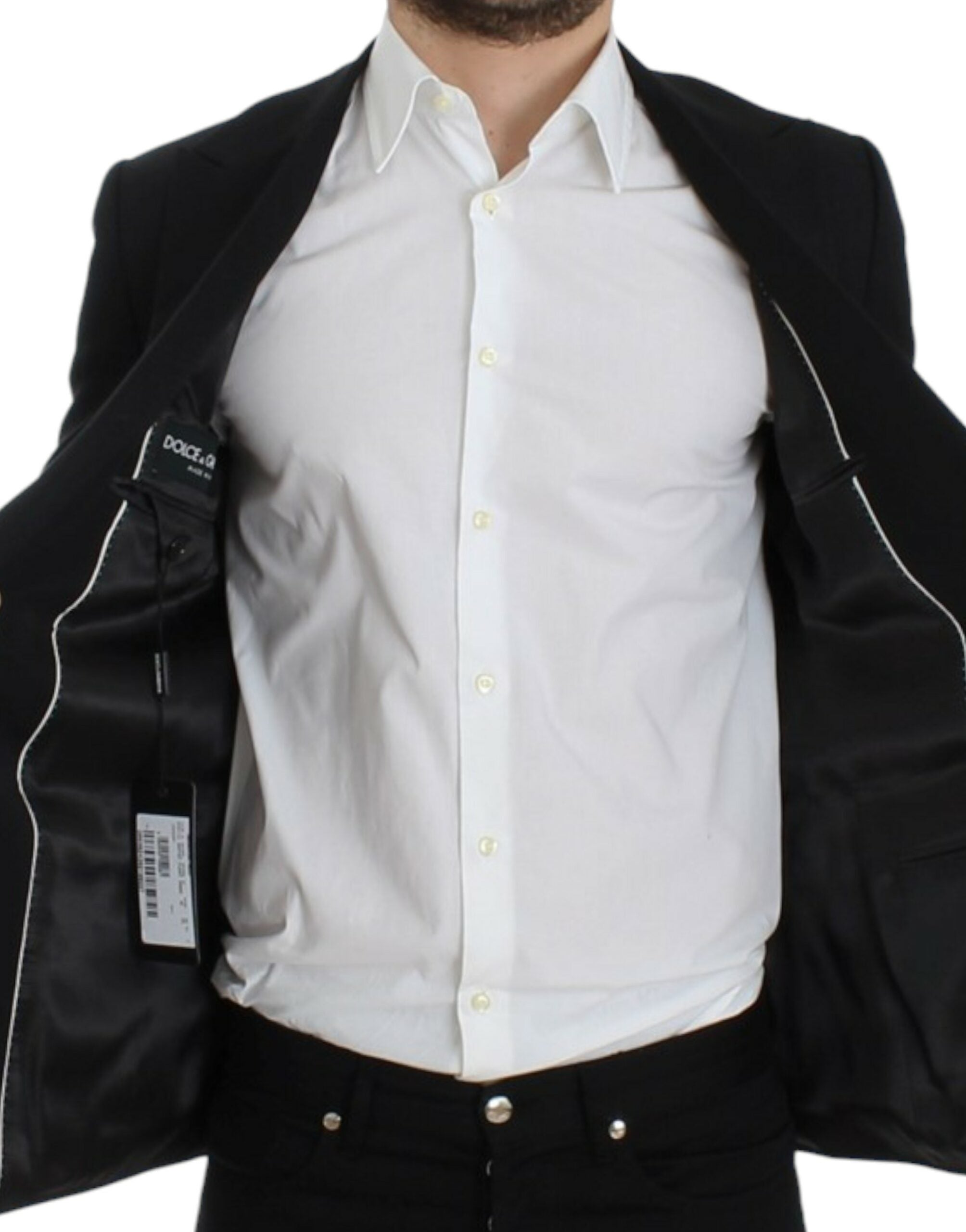 Dolce & Gabbana Black slim-fit wool blazer-7