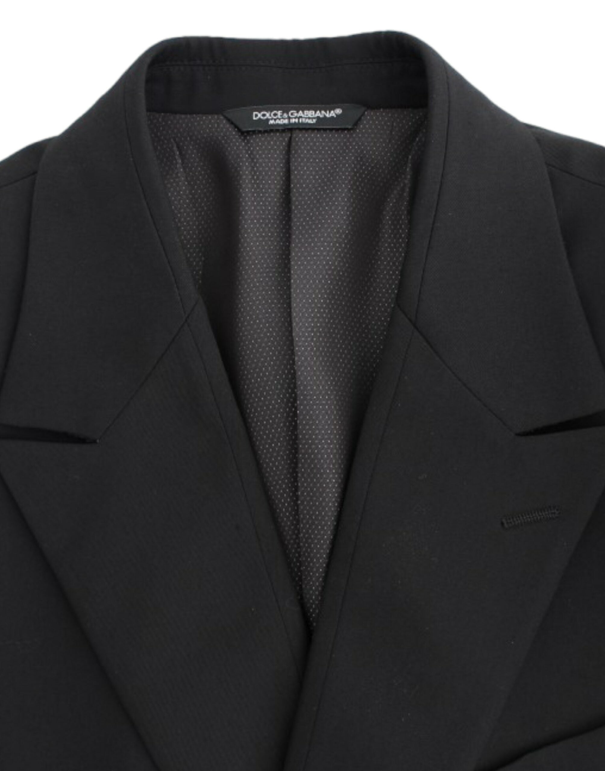 Dolce & Gabbana Black slim-fit wool blazer-8
